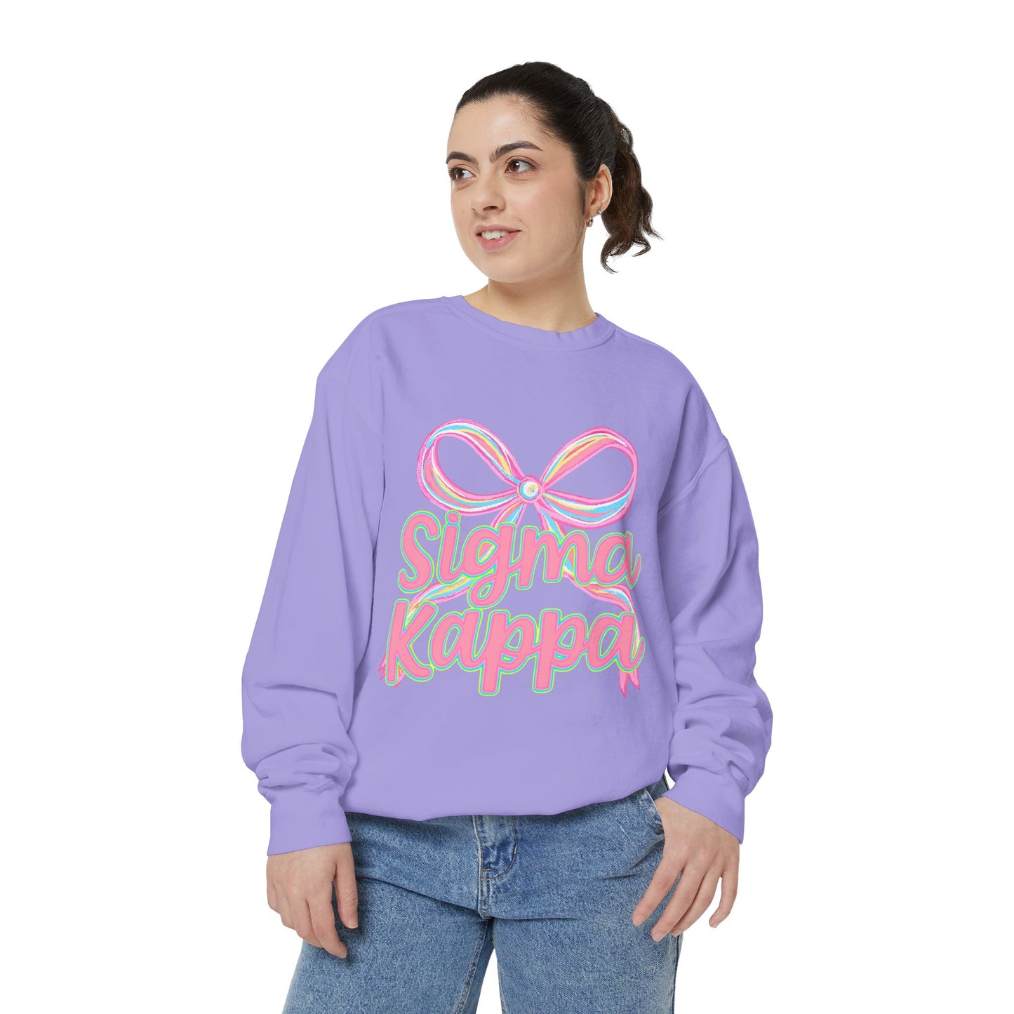 SigmaKappa Garment-Dyed Sweatshirt, Sorority Sweatshirt, College Apparel, Gift for Sorority Sisters, Cute Casual Wear