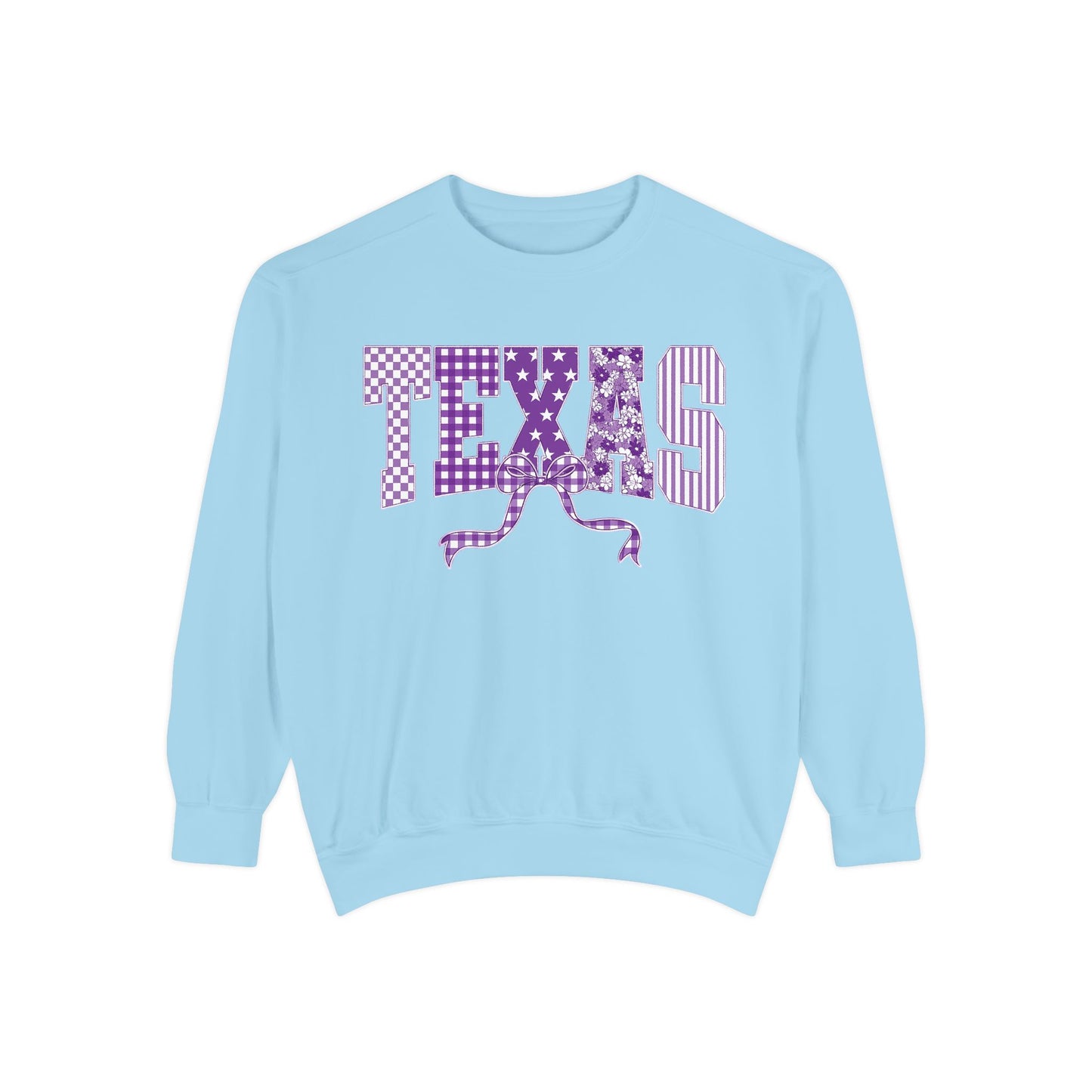 Texas Cowgirl Sweatshirt — Purple Western State Graphic