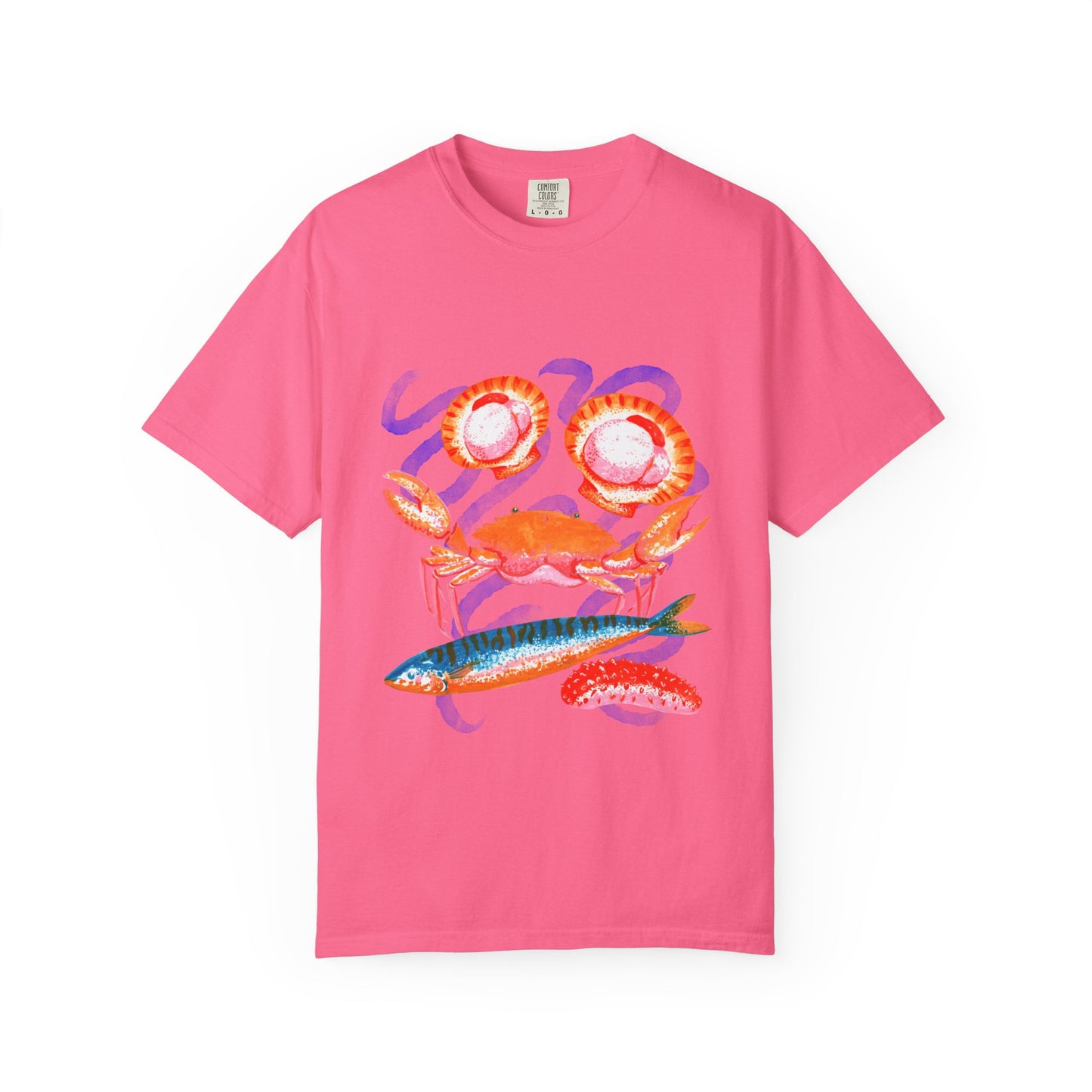 Retro Seafood Graphic T-Shirt - Fresh Catch Comfort Colors Tee