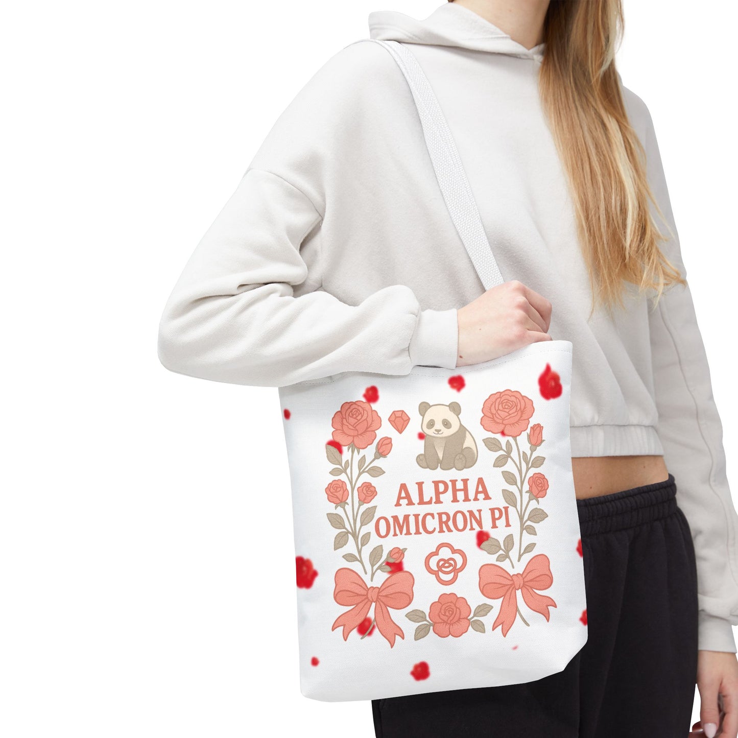 Floral Alpha Omicron Pi Tote Bag, Sorority Tote, Gift for Sisters, College Bag, Cute Everyday Tote