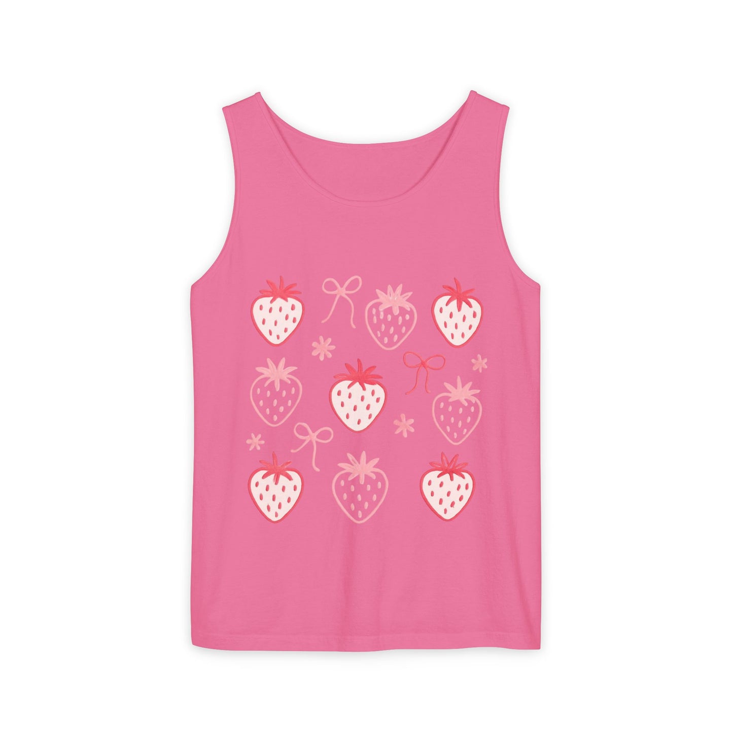 Strawberry Print Tank Top - Summer Vibes Beachwear