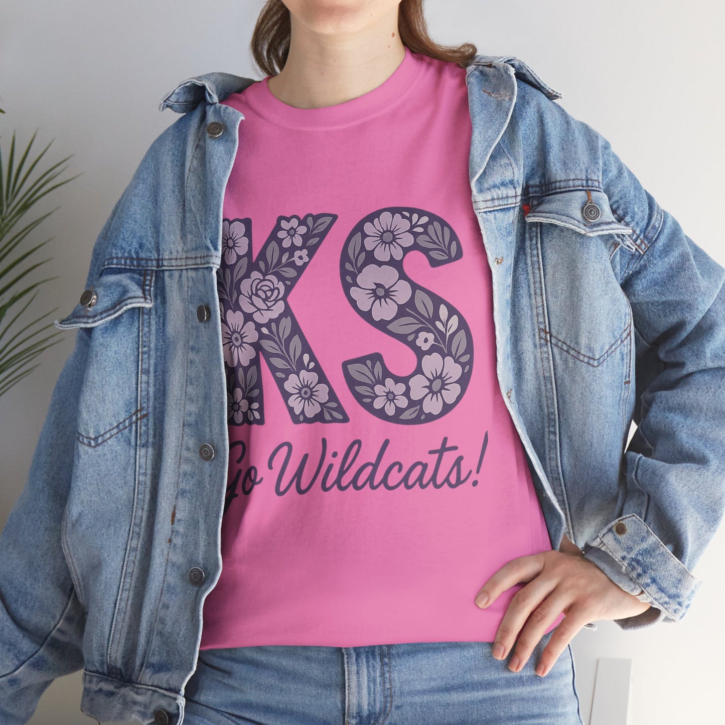 KS Floral Team Spirit Tee: Celebrate Kansas State Wildcats in Style, Perfect for Sports Events, Gifts, & Casual Wear