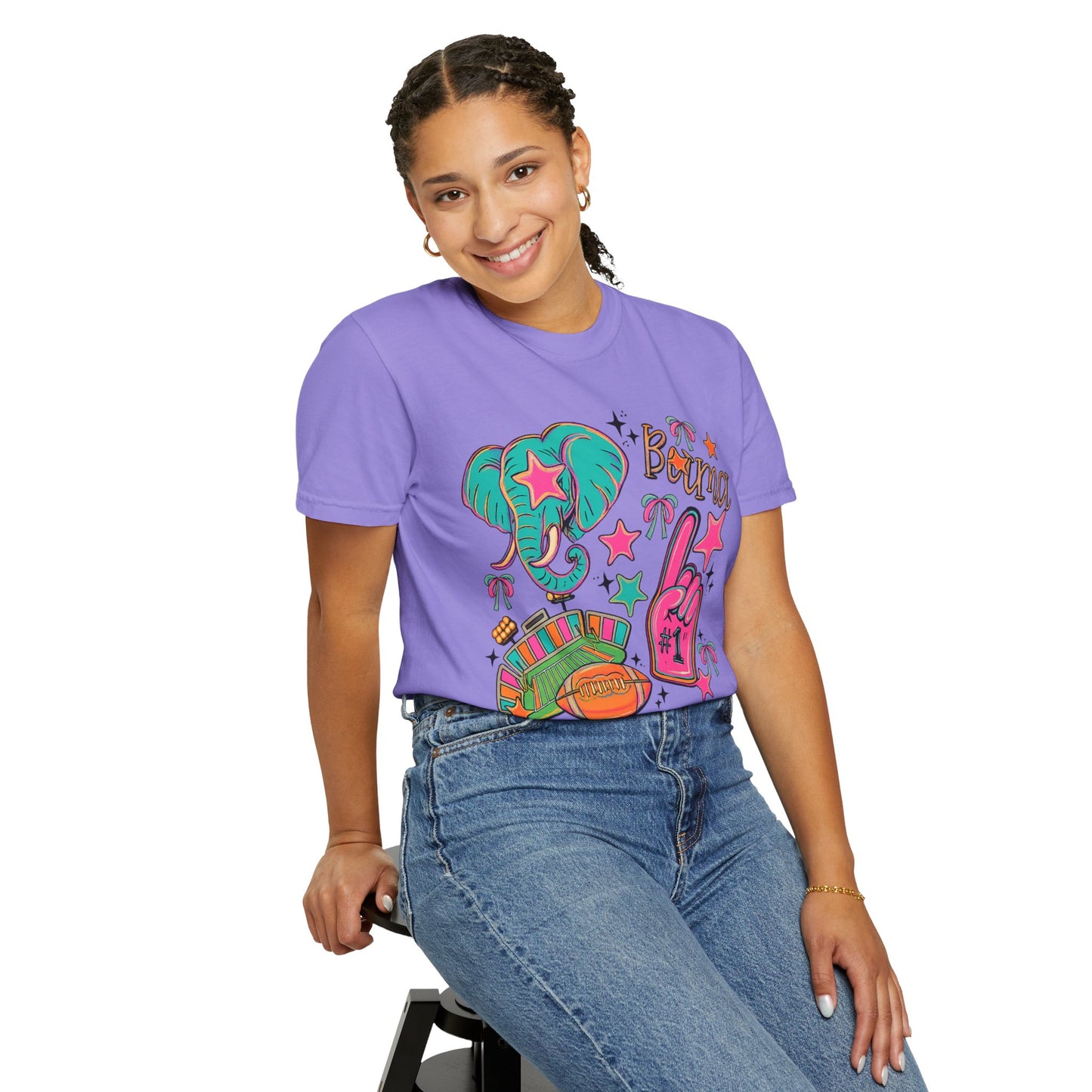 Preppy Neon Elephant Fan T-Shirt