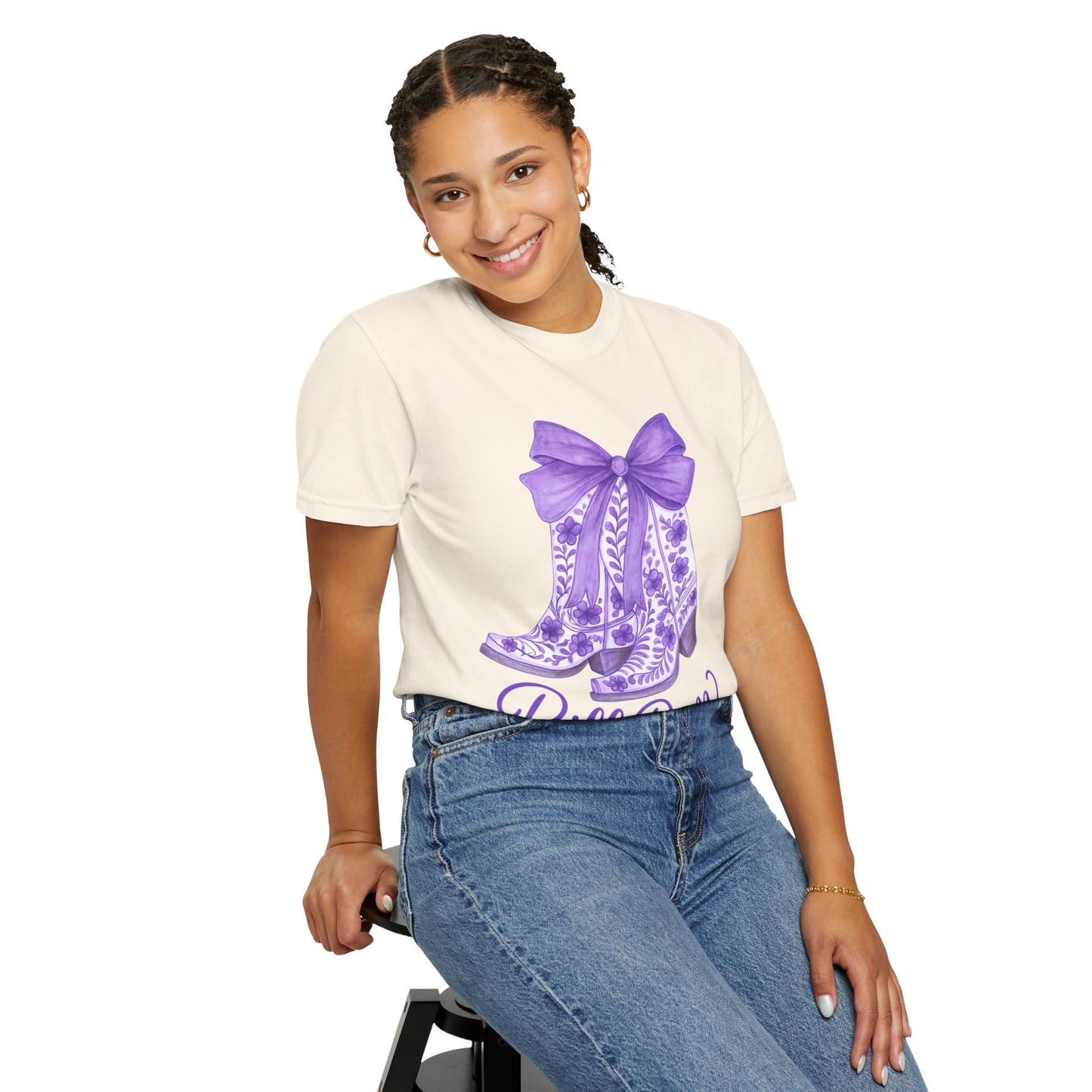 Purple Cowboy Boots T-Shirt | Western Style Tee, Festival Wear, Country Music Shirt, Gift for Horse Lovers, Casual Chic