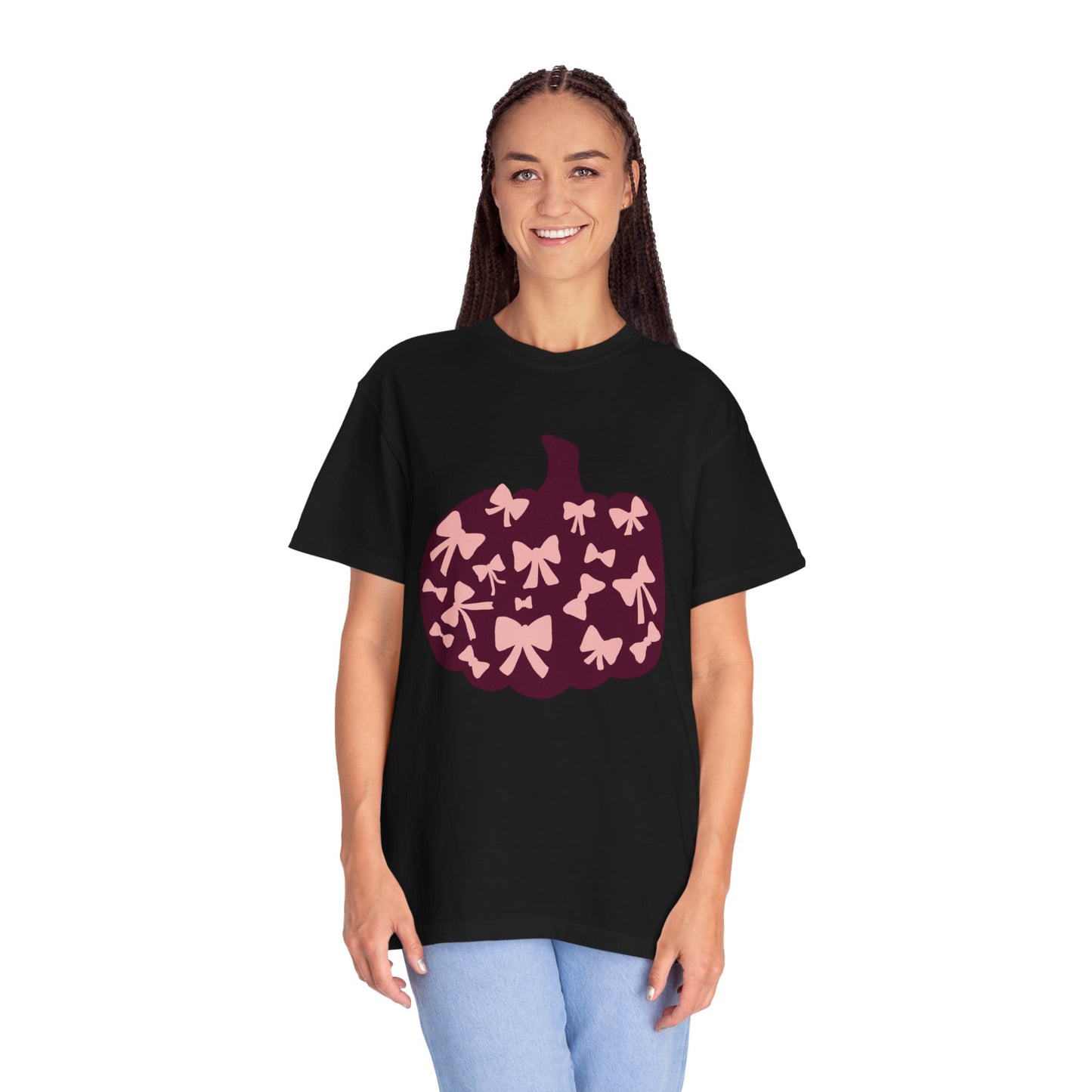 Pumpkin Bow Graphic Tee | Unisex Fall T-Shirt, Halloween Top, Cute Autumn Shirt, Gift for Her, Festival Wear