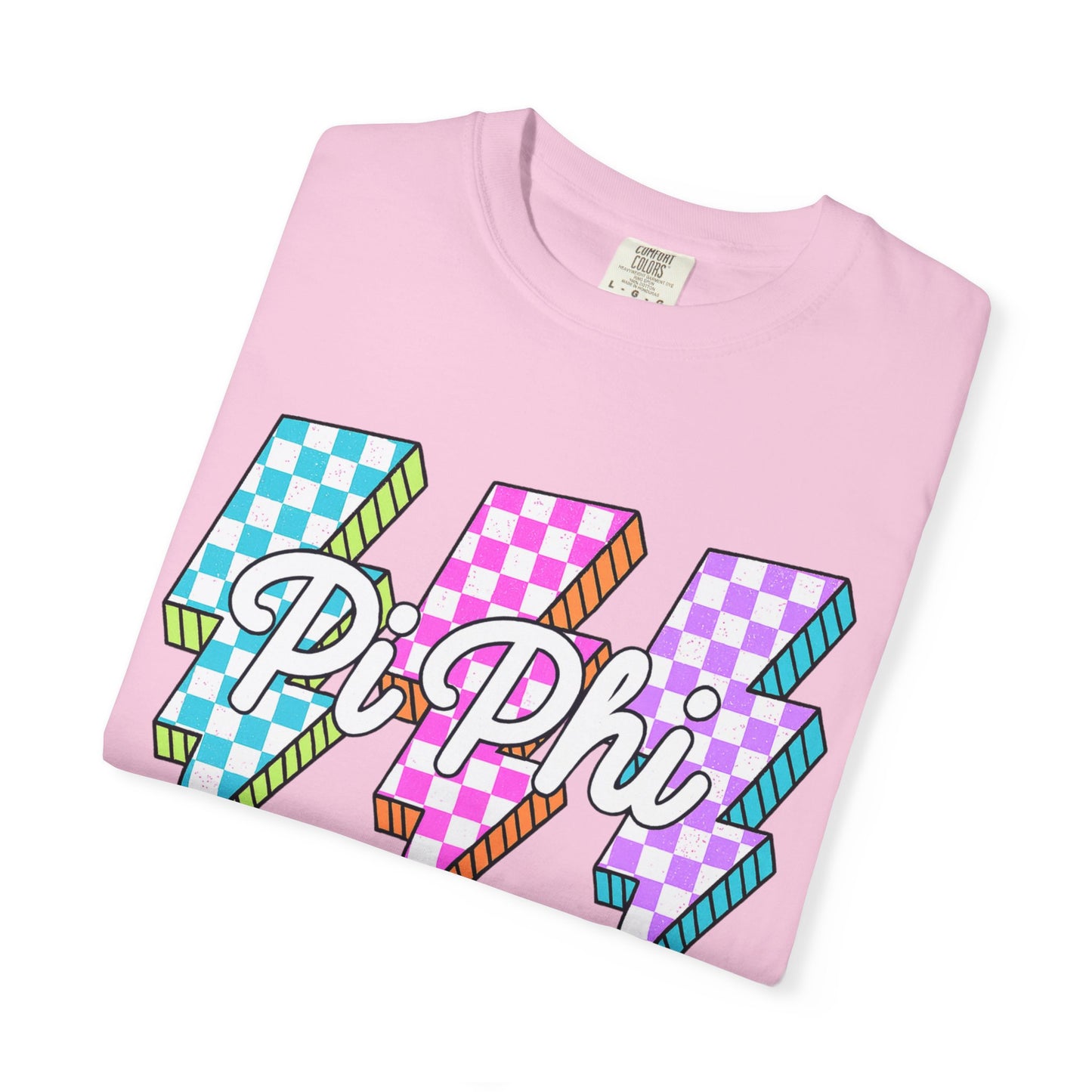 PB Phi Lightning Bolt Unisex T-shirt | Vibrant Greek Life Apparel, Unique Gift for Sorority Sisters, Casual Wear, Celebrating Sisterhood