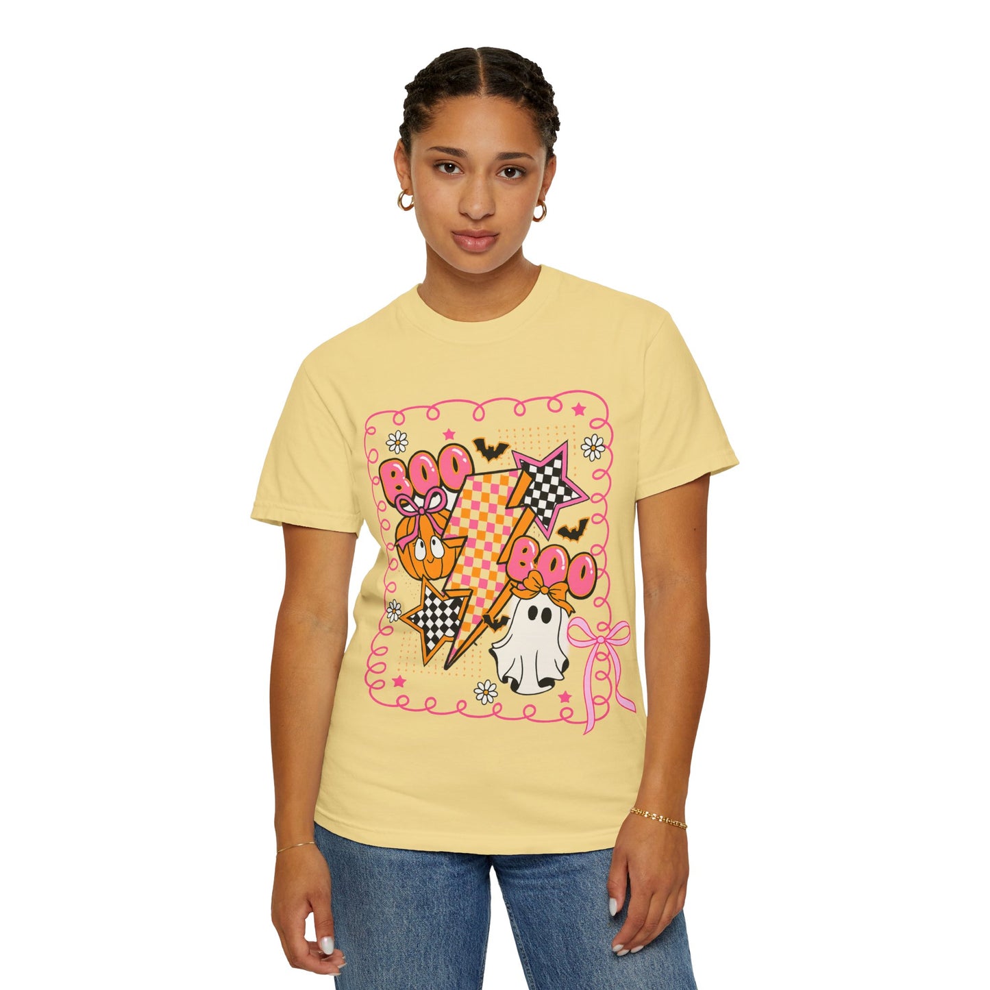 Retro Design Orange & Pink Unisex Halloween T-Shirt