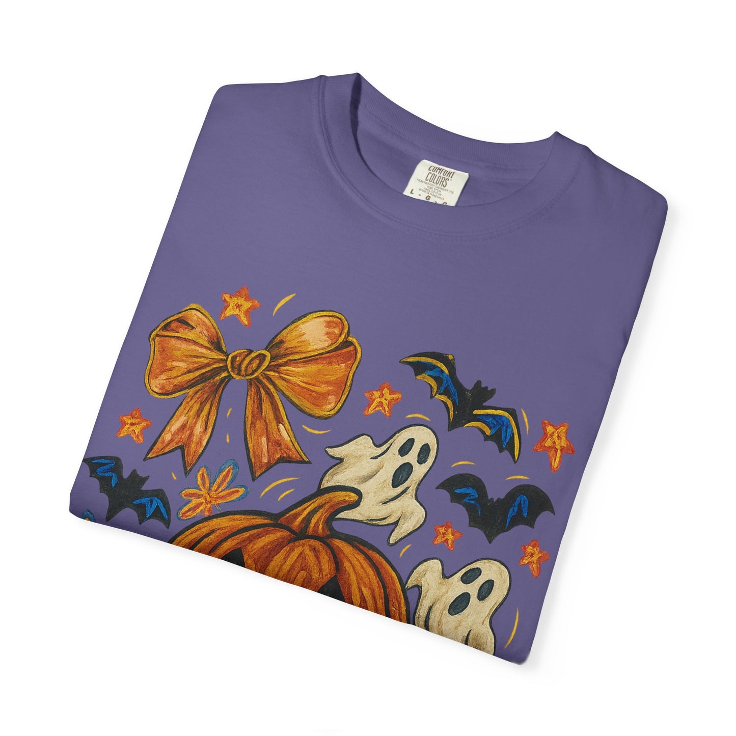 Halloween Ghost & Pumpkin T-shirt, Spooky Season Shirt, Fall Tee, Unisex Halloween Apparel, Ghostly Graphic Tee, Pumpkin Graphic Shirt