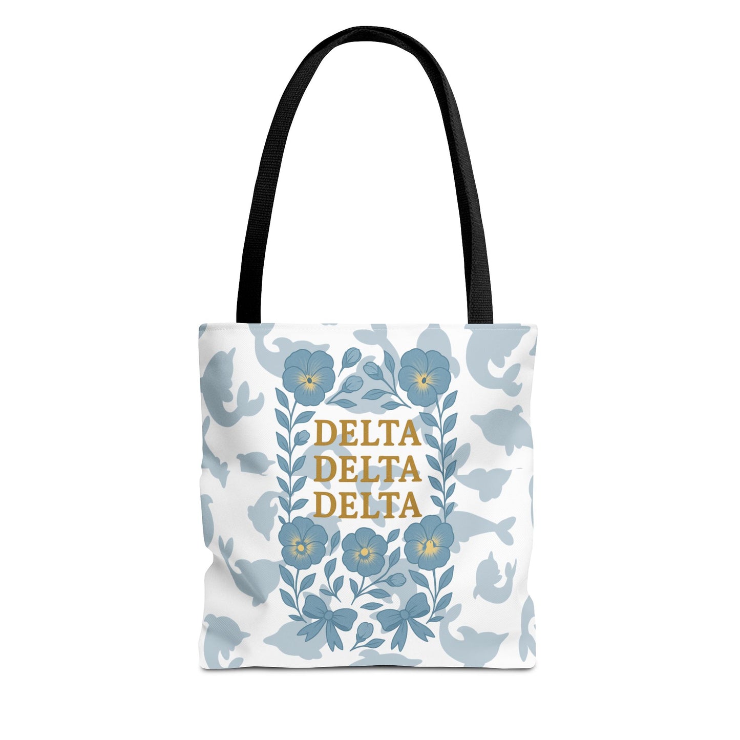 Delta Delta Delta Floral Tote Bag | Sorority Gift | Reusable Shopping Bag | Summer Accessory | Eco-Friendly Bag | Stylish Storage