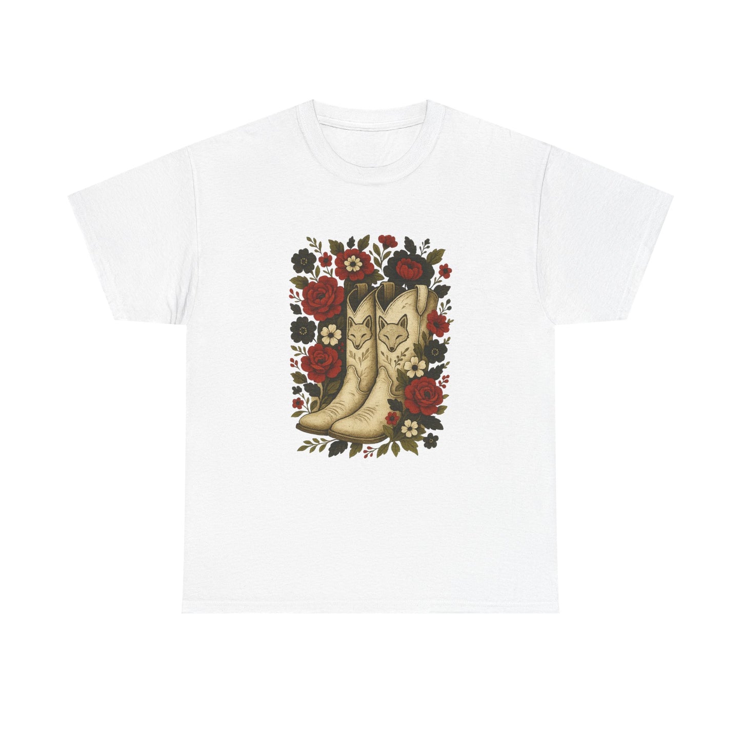 AR State Red Wolves Vintage Floral Cowboy Boots Tee