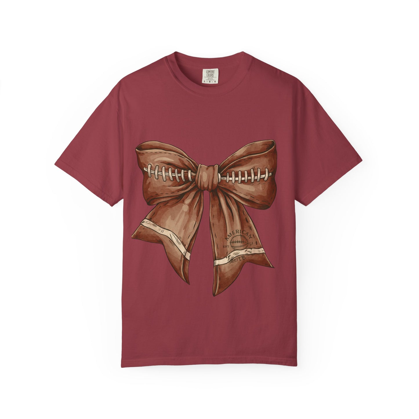 Football Bow T-Shirt: Unisex Casual Wear for Game Day Apparel
