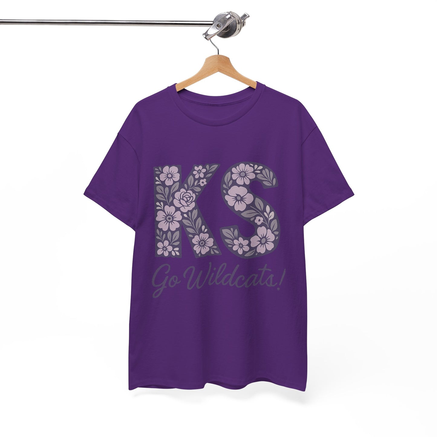KS Floral Team Spirit Tee: Celebrate Kansas State Wildcats in Style, Perfect for Sports Events, Gifts, & Casual Wear