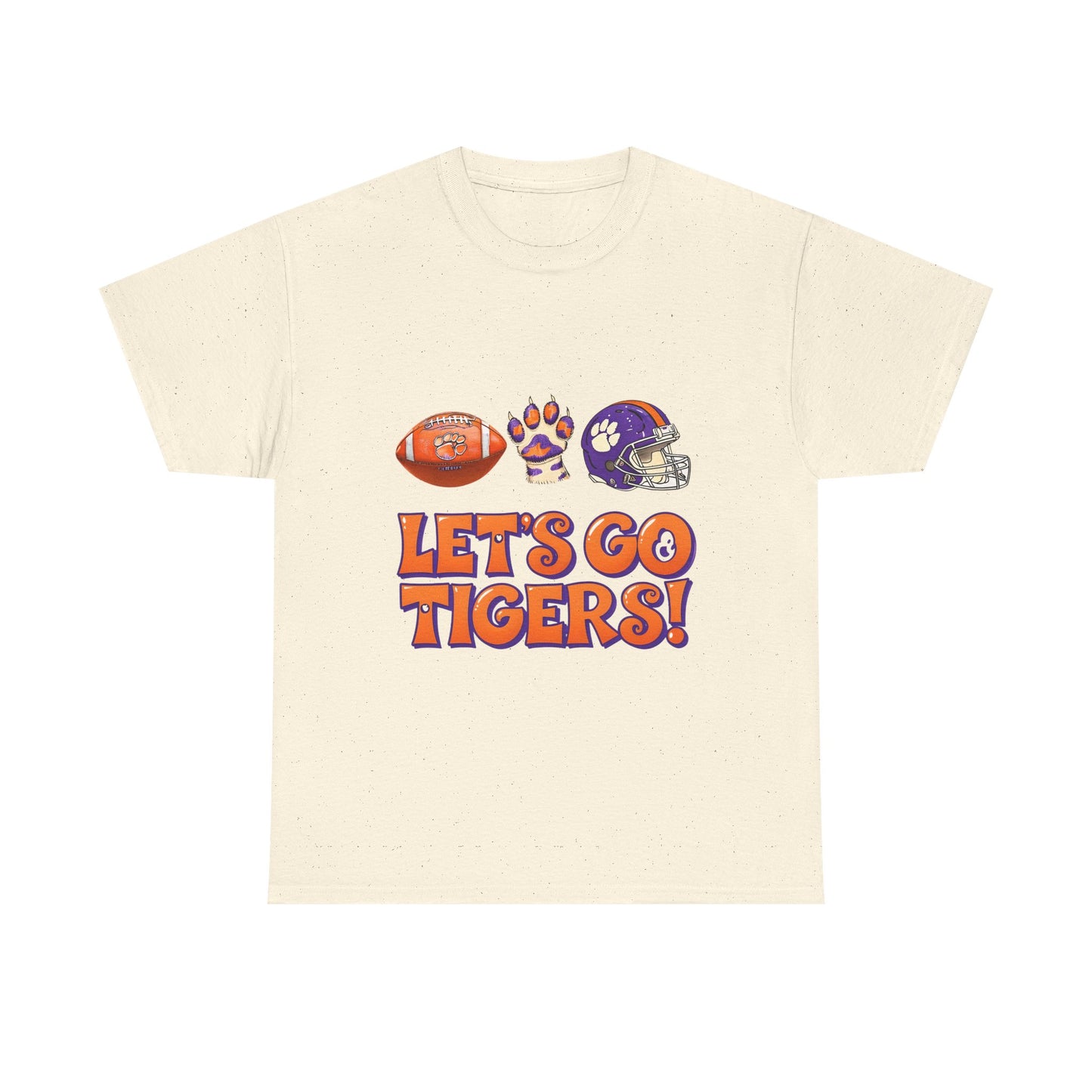 Unisex Heavy Cotton Tee - Let's Go Tigers! Sports Fan Tee, Game Day Shirt, Tailgate Apparel, Team Pride Top, College Football Gear