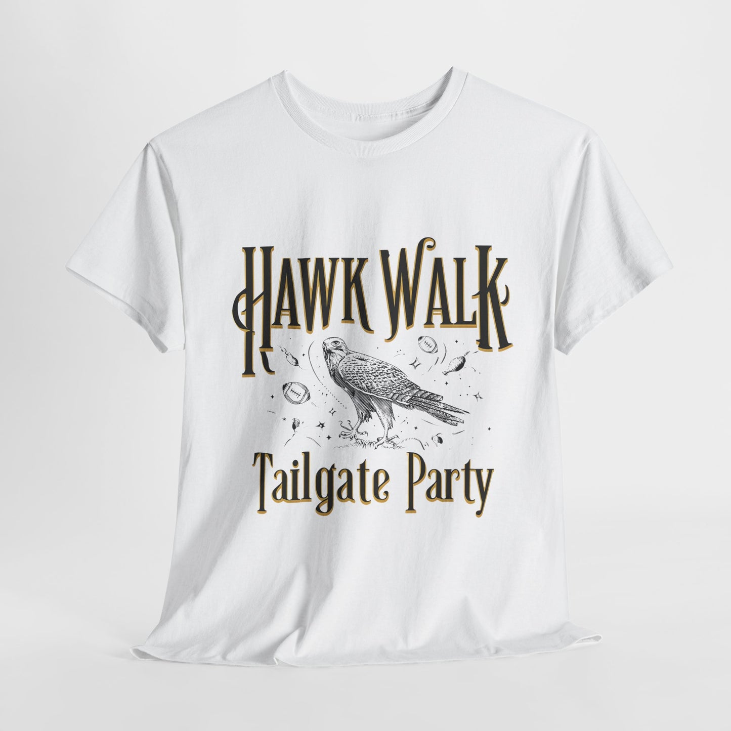 Hawk Walk Tailgate Tee, Unisex Cotton Shirt, Outdoor Event T-Shirt, Festival Wear, Bird Lover Gift, Sports Gathering Apparel
