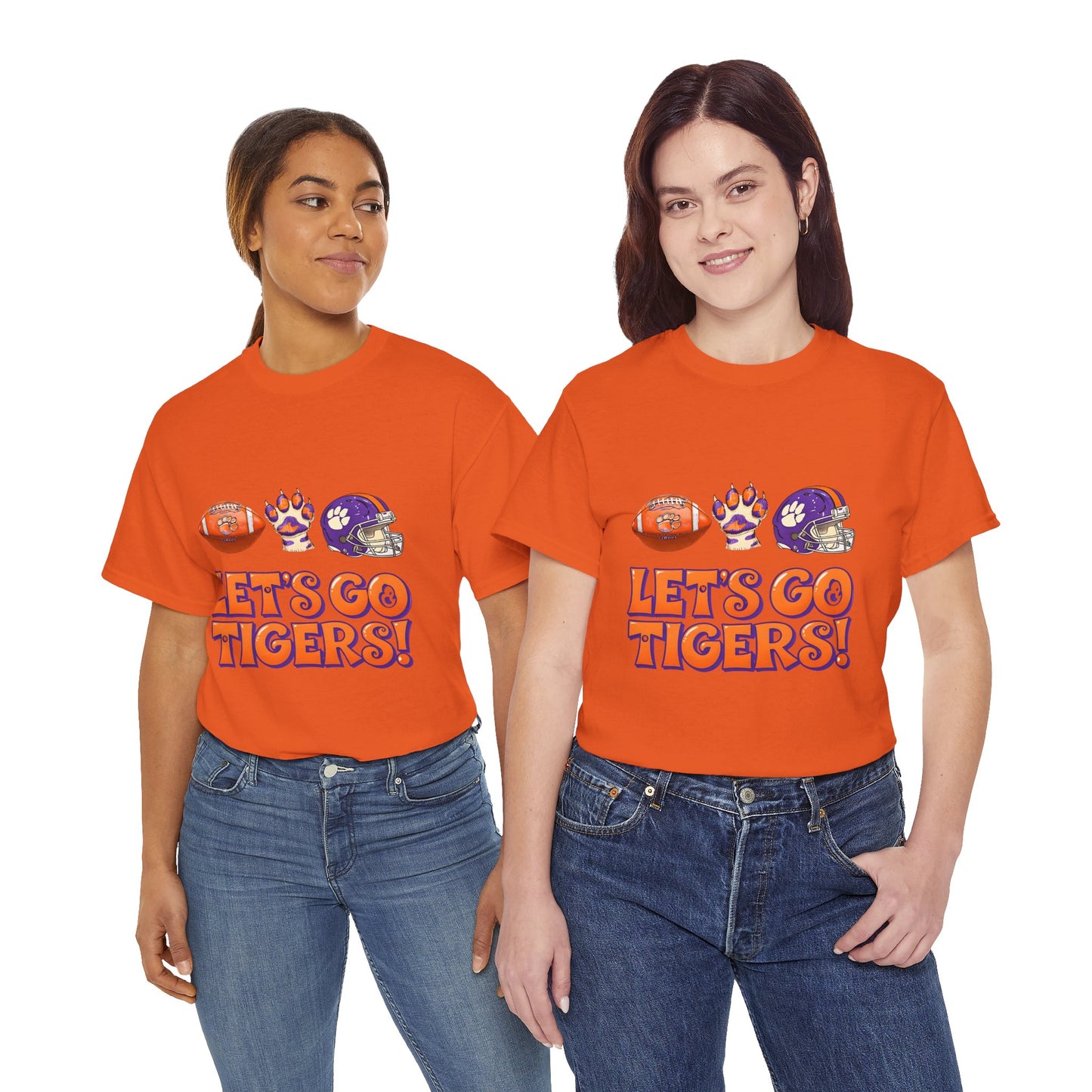 Unisex Heavy Cotton Tee - Let's Go Tigers! Sports Fan Tee, Game Day Shirt, Tailgate Apparel, Team Pride Top, College Football Gear