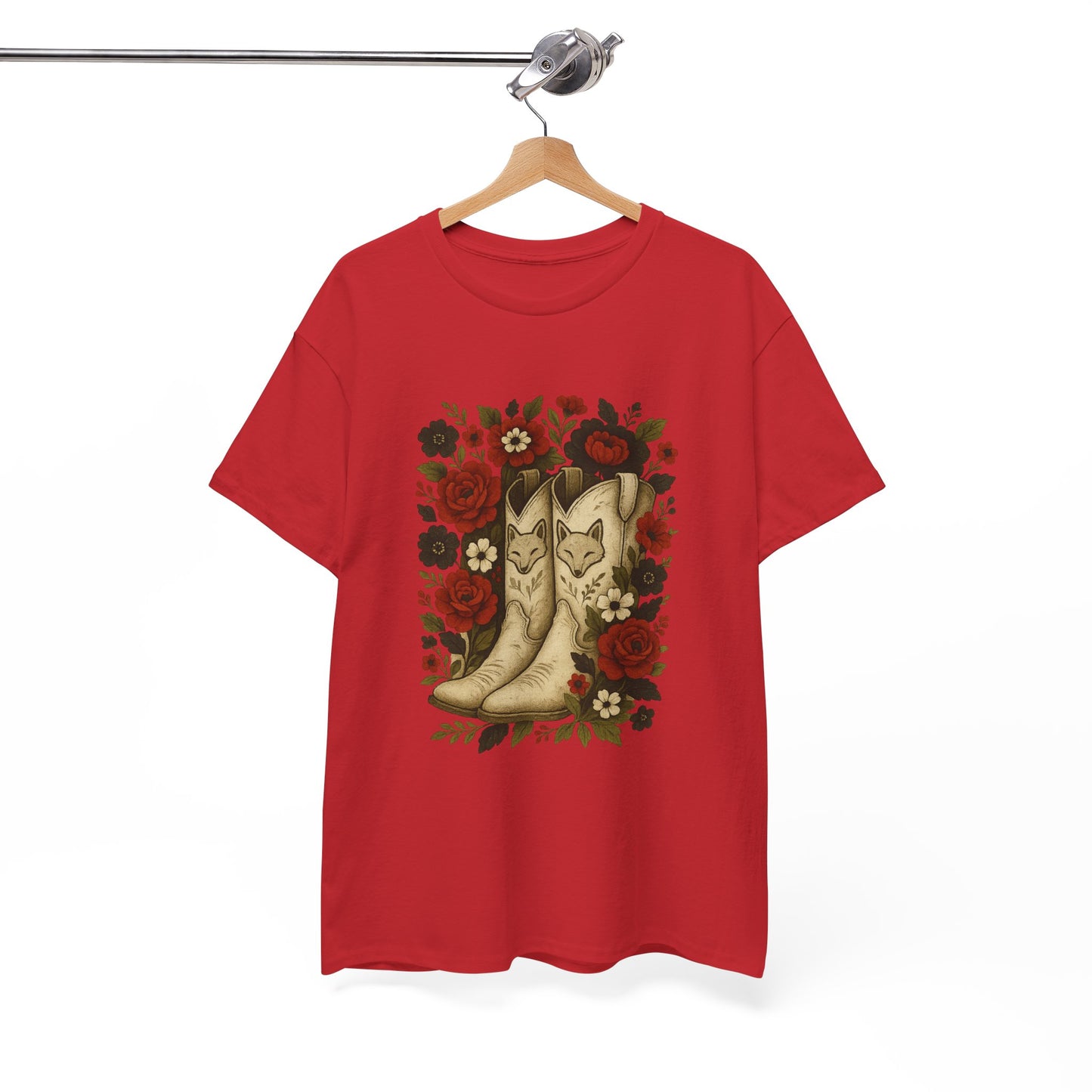 AR State Red Wolves Vintage Floral Cowboy Boots Tee