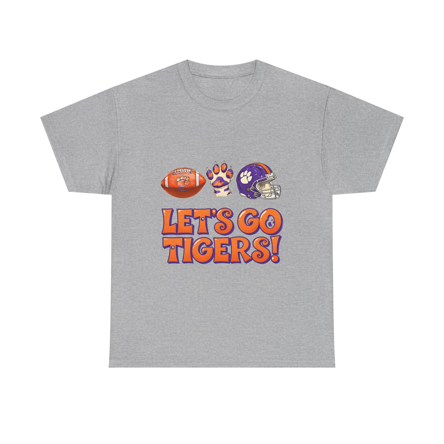 Unisex Heavy Cotton Tee - Let's Go Tigers! Sports Fan Tee, Game Day Shirt, Tailgate Apparel, Team Pride Top, College Football Gear