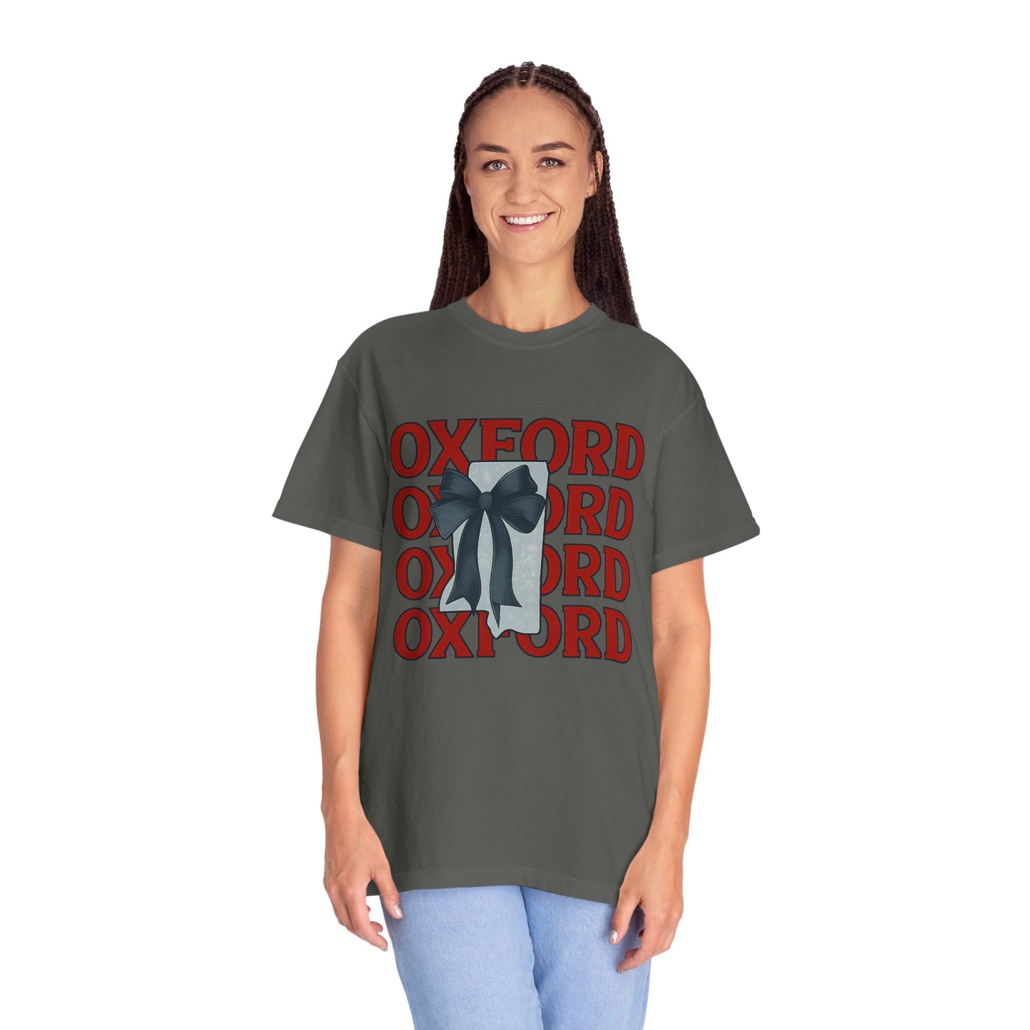Oxford Bow Graphic Tee, Casual Unisex T-shirt, Gift for Students, College Apparel, Trendy Fashion Top, Birthday Gift