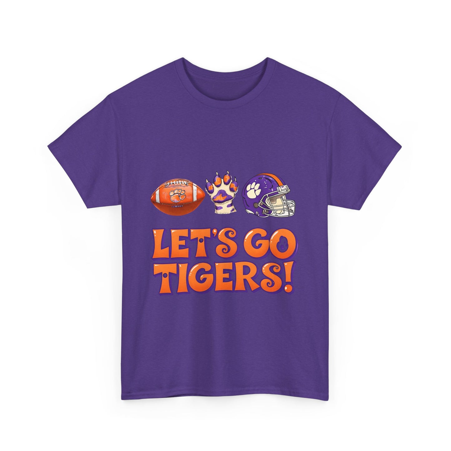 Unisex Heavy Cotton Tee - Let's Go Tigers! Sports Fan Tee, Game Day Shirt, Tailgate Apparel, Team Pride Top, College Football Gear