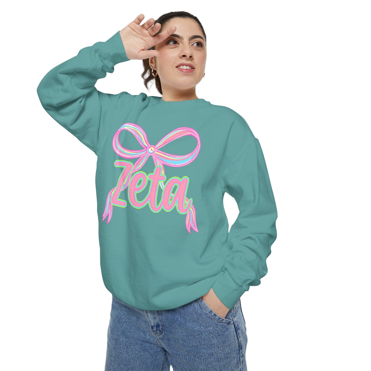 Zeta Graphic Sweatshirt, Cozy Fashion, Gift for Sorority Sisters, Cute Casual Wear, College Apparel, Unisex Outfit