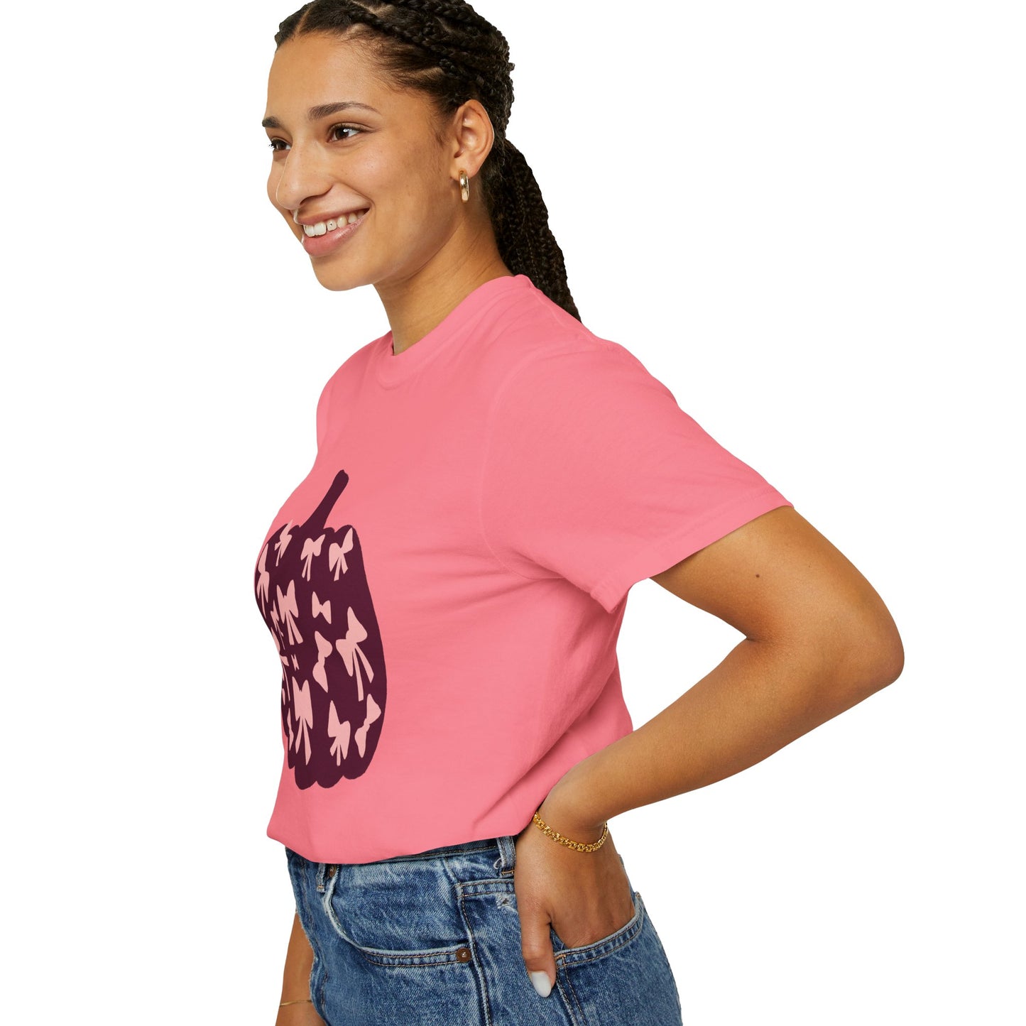 Pumpkin Bow Graphic Tee | Unisex Fall T-Shirt, Halloween Top, Cute Autumn Shirt, Gift for Her, Festival Wear