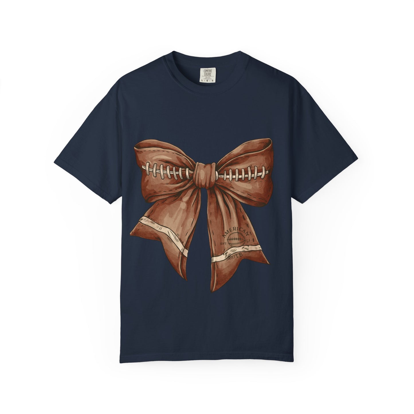 Football Bow T-Shirt: Unisex Casual Wear for Game Day Apparel