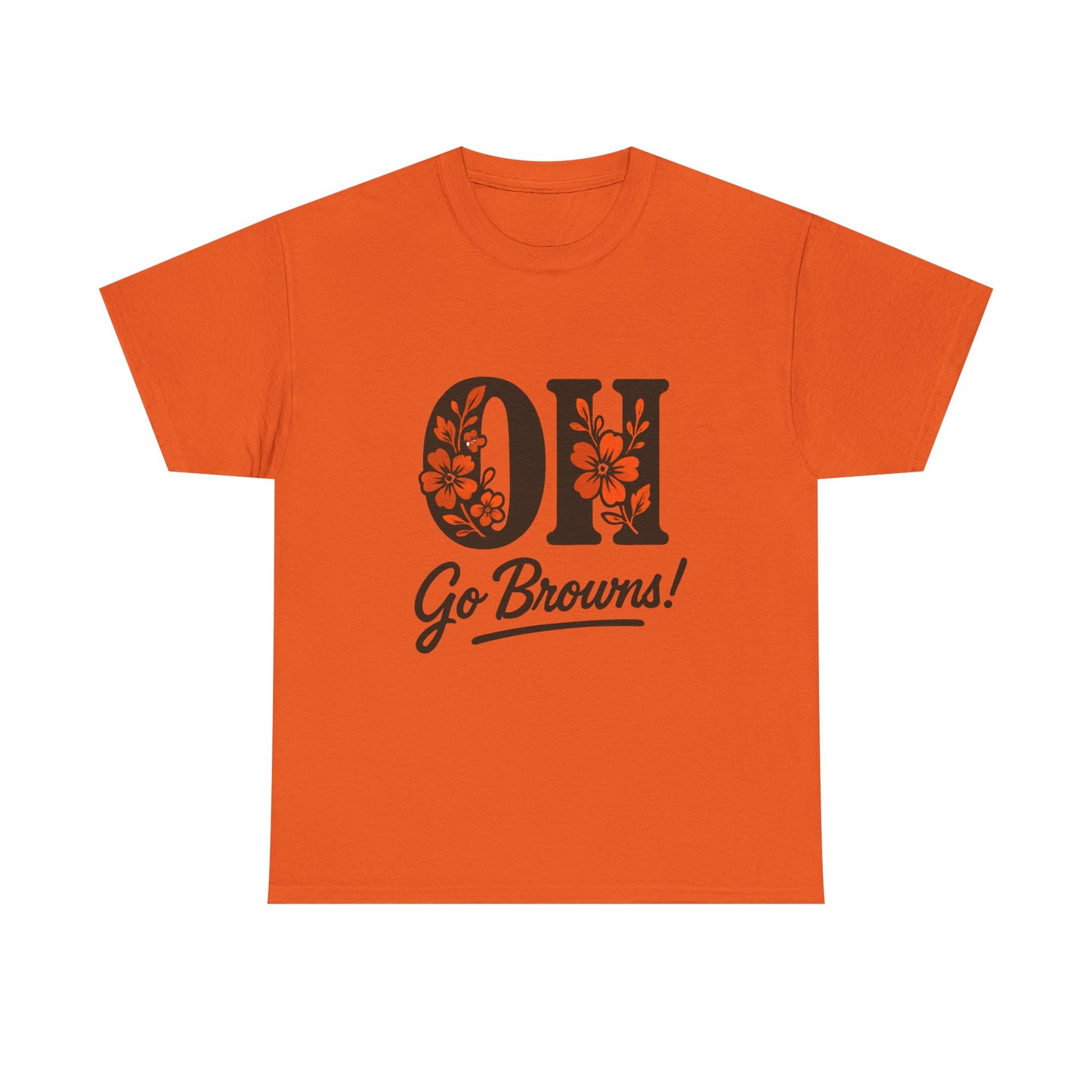 OH Go Browns Floral Unisex Tee, Fan Apparel, Game Day Shirt, Casual Wear, Gift for Sports Lovers