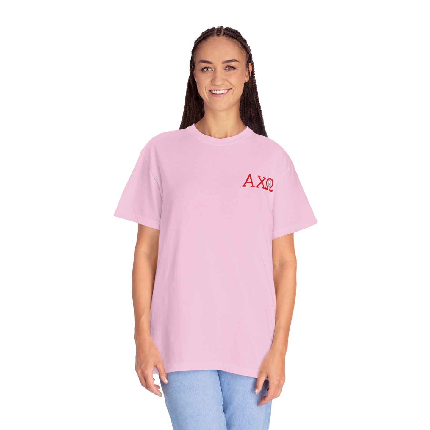 Alpha Chi Omega Garment-Dyed T-shirt, Unisex College Apparel, Sorority Shirt, Graduation Gift, Vintage Style Tee