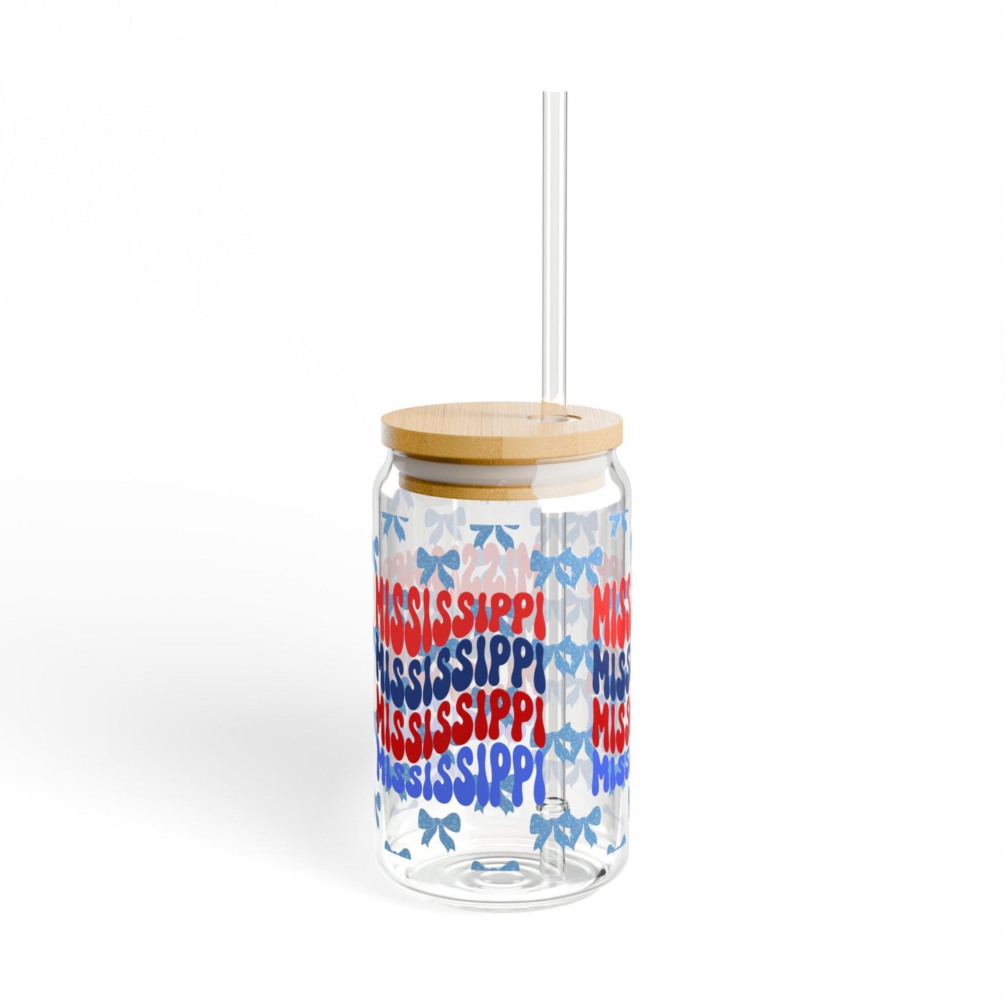 Coquette Bow Mississippi Sipper Glass, Hotty Toddy Game Day, Graduation Gift, College Student Gift, Oxford Mississippi, Tailgate Gift