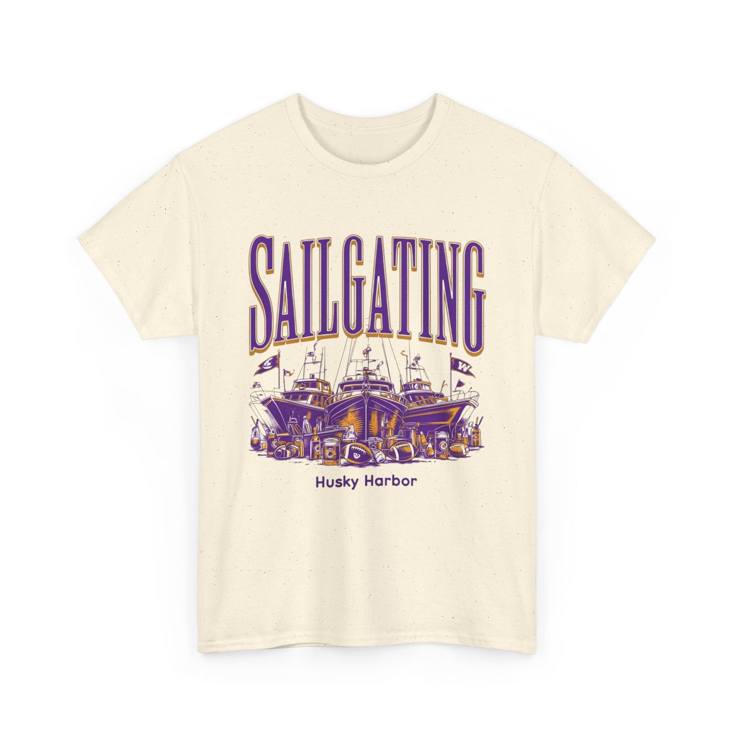 Sailgating Tee - Washington Huskies Unisex Heavy Cotton Shirt