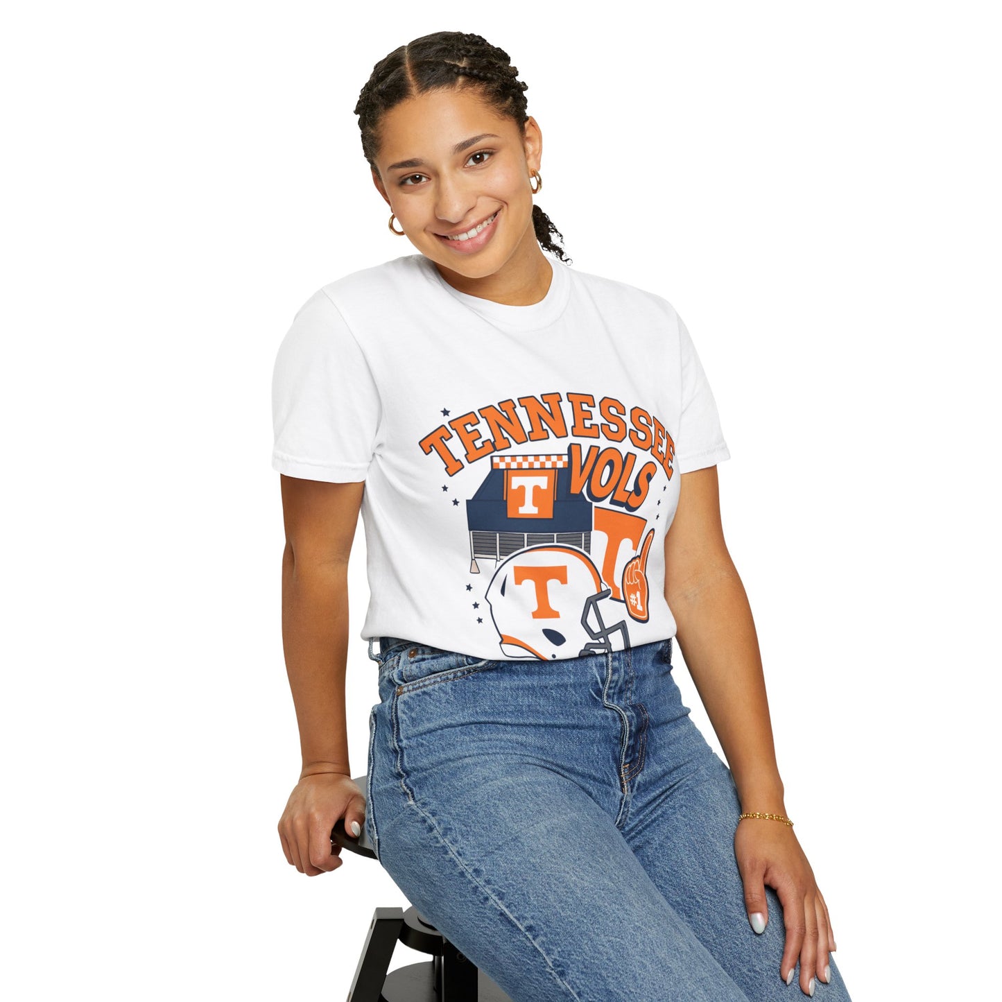 Tennessee Volunteers T-Shirt - Garment-Dyed Unisex Tee for Game Day, College Spirit Wear, Football Fan Gear, Sports Apparel
