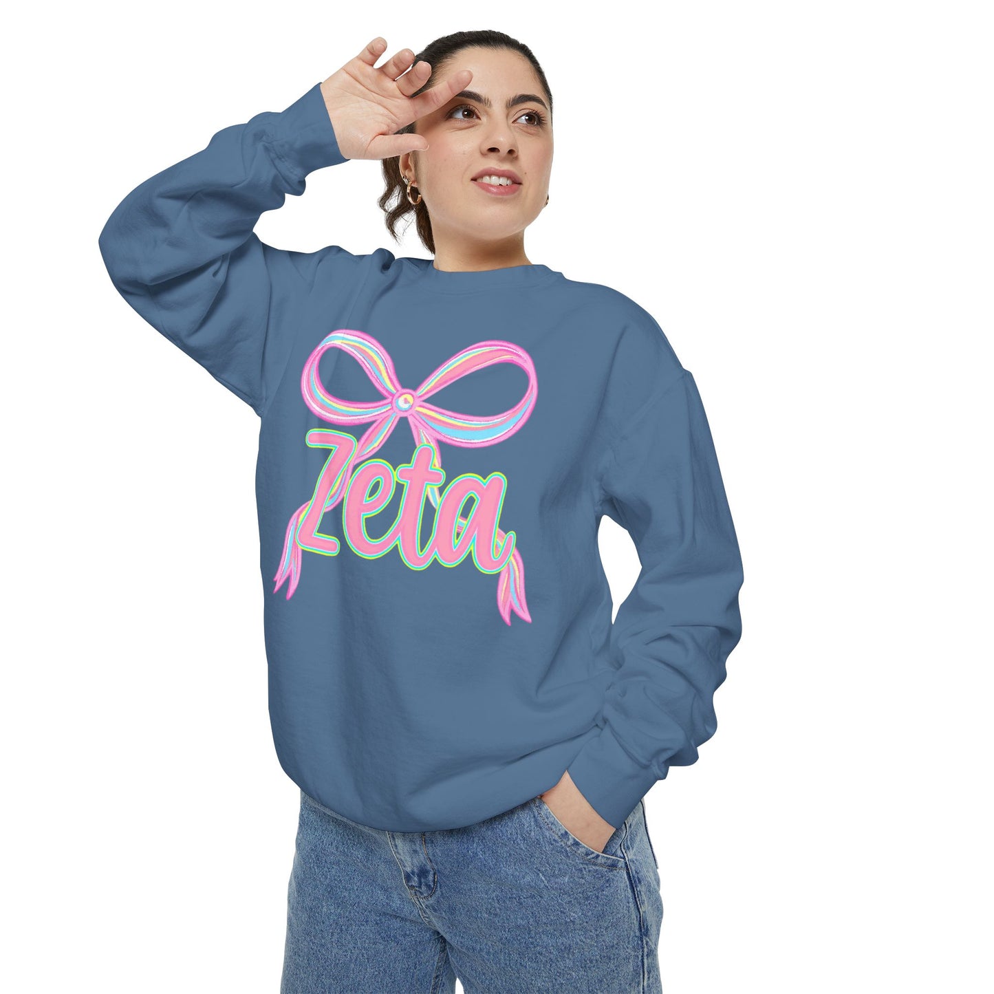 Zeta Graphic Sweatshirt, Cozy Fashion, Gift for Sorority Sisters, Cute Casual Wear, College Apparel, Unisex Outfit