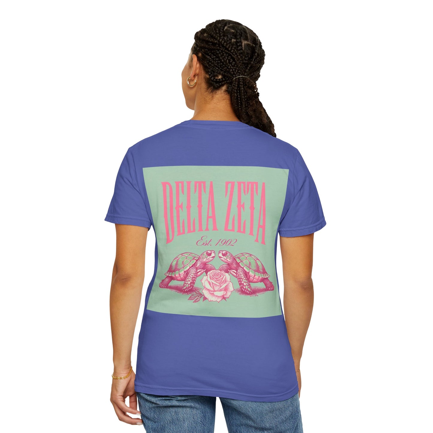 Delta Zeta Unisex T-Shirt, Sorority Shirt, Garment-Dyed Tee, Cute College Top, Sisterhood Apparel, Gift for Sorority Sisters