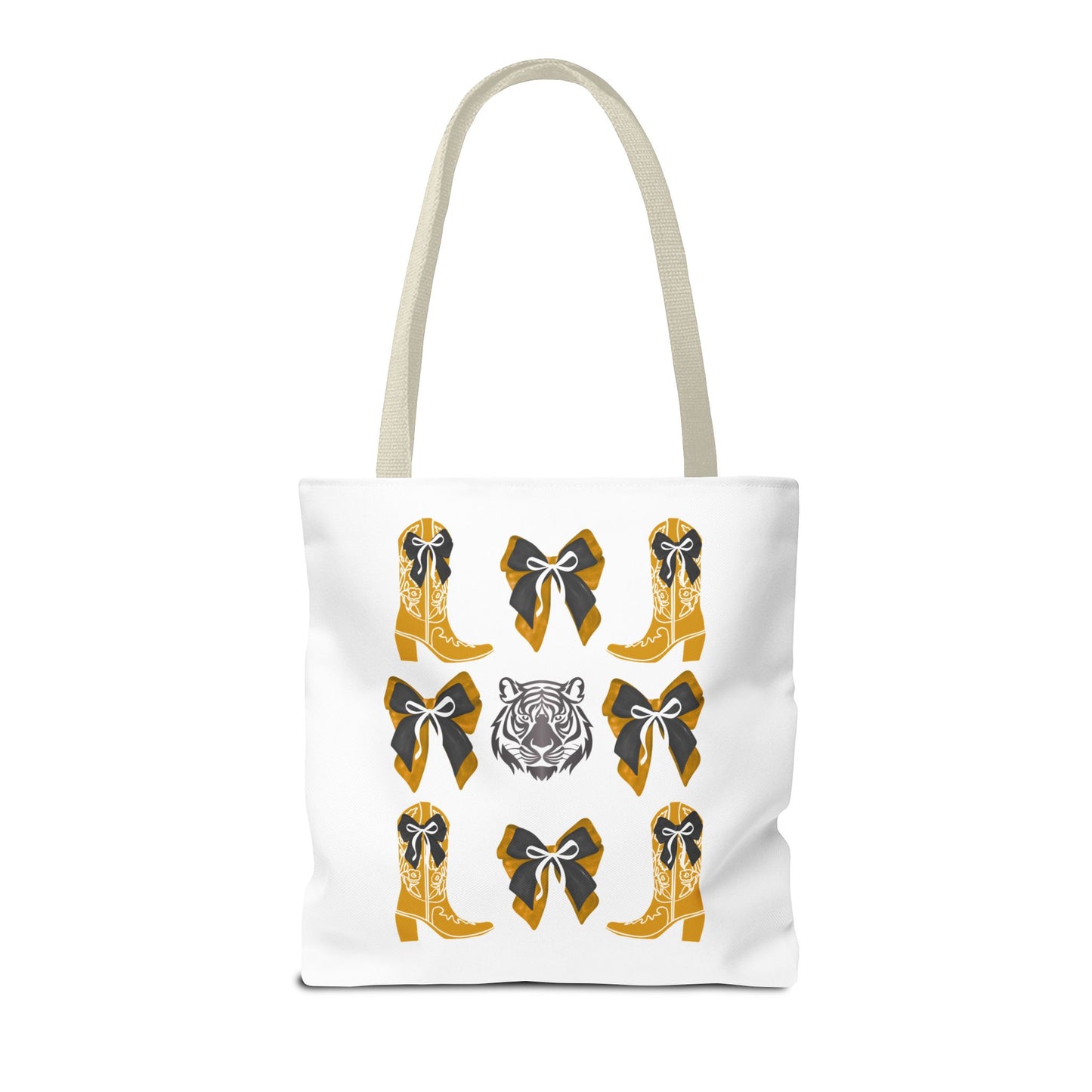 Mizzou tigers tote bag, missouri game day, Stylish Tote Bag with Boots and Tiger Design, missouri fan gift, missouri tigers alumni, graduation gift, mo tigers
