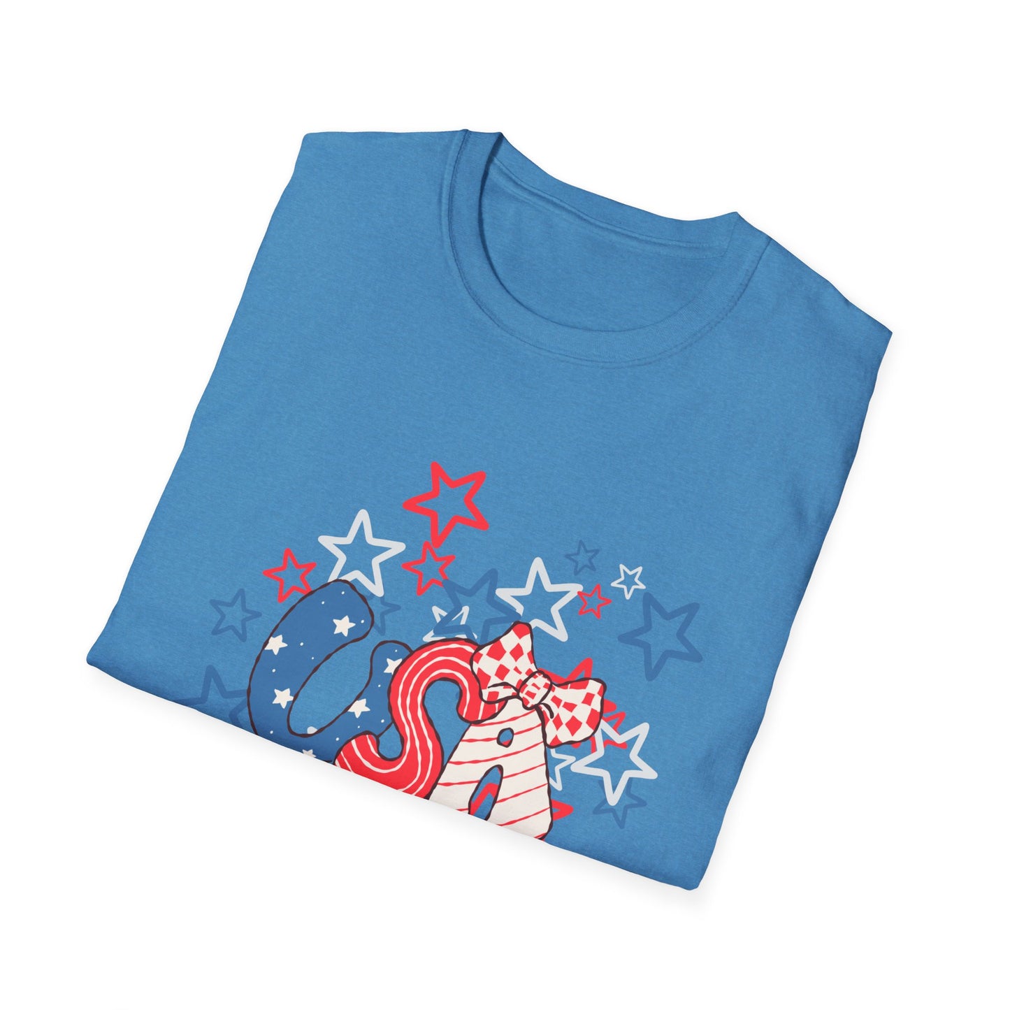 Patriotic Unisex T-Shirt for Independence Day, July 4th Celebration, Star-Patterned Tee, USA Graphic Top, Casual American Apparel