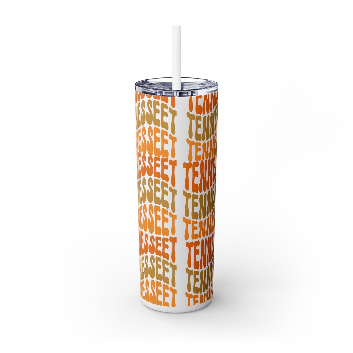 Tennessee Fan Gift Skinny Tumbler with Straw | Fun & Vibrant Travel Mug, Motivational Drinkware, Unique Gift for Friends, Perfect for Outdoor Adventures