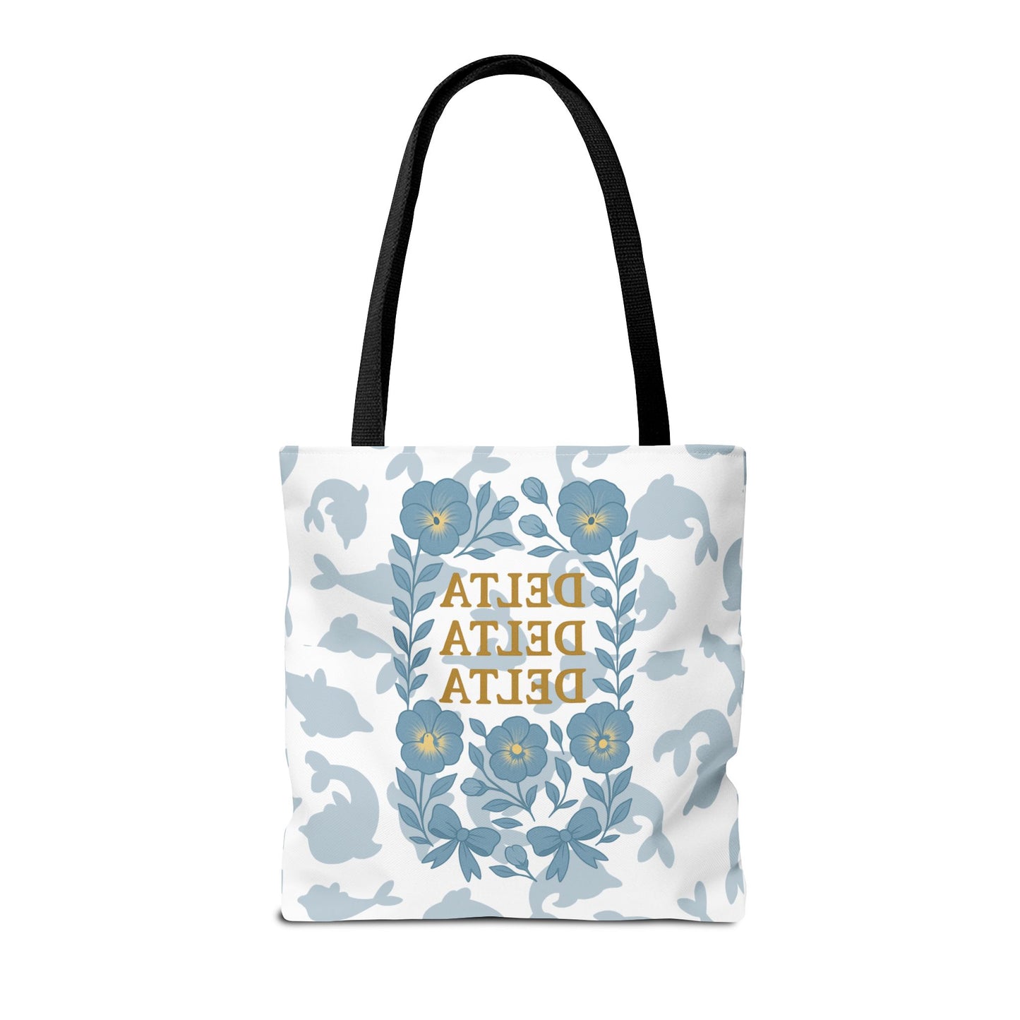 Delta Delta Delta Floral Tote Bag | Sorority Gift | Reusable Shopping Bag | Summer Accessory | Eco-Friendly Bag | Stylish Storage