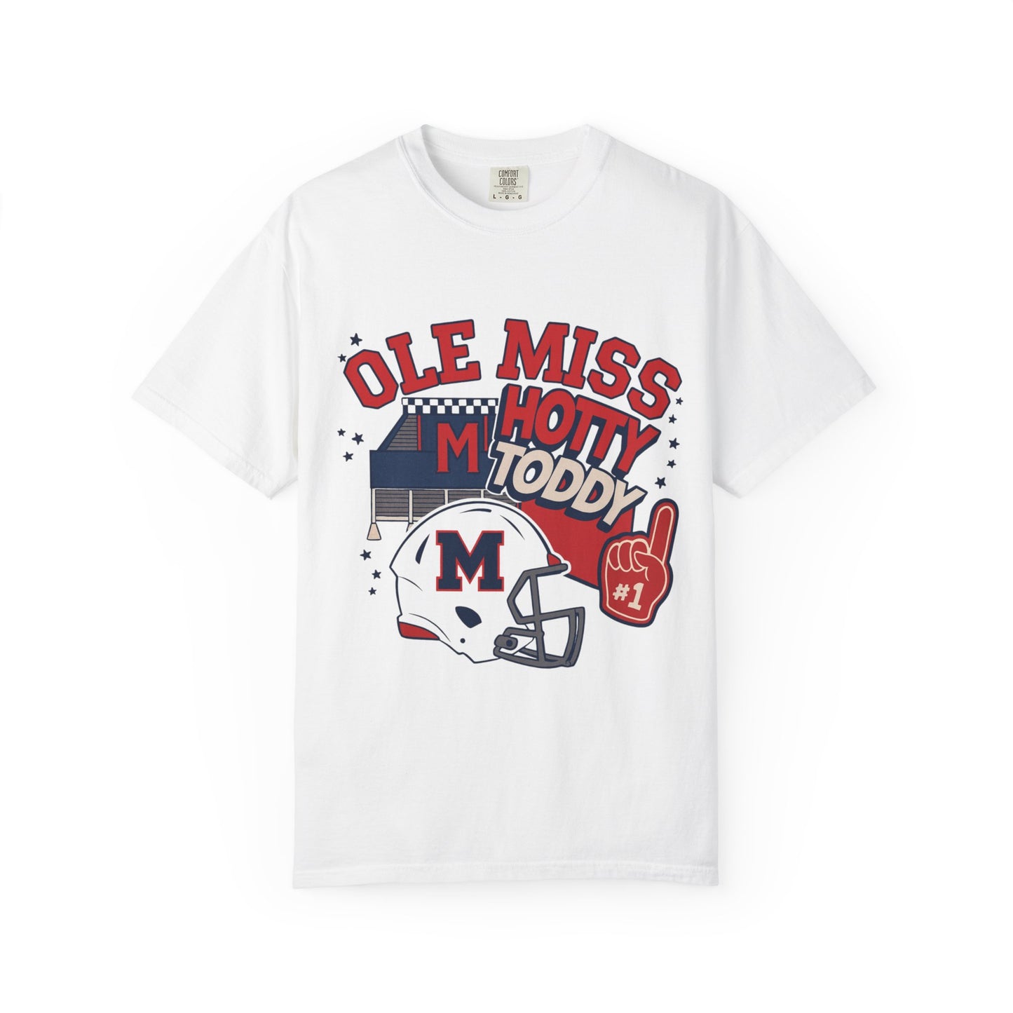 Ole Miss Hotty Toddy Unisex Garment-Dyed T-Shirt, College Sports Tee, Game Day Apparel, Tailgate Shirt, Fan Gear