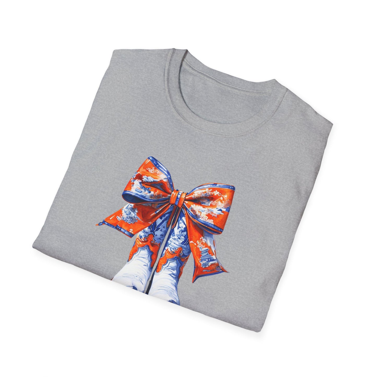 AU Coquette Boot Bow Cheerful Unisex T-Shirt with Bow Design - Perfect for Game Day, Sports Fans, Birthdays, and Casual Wear, Go Tigers!