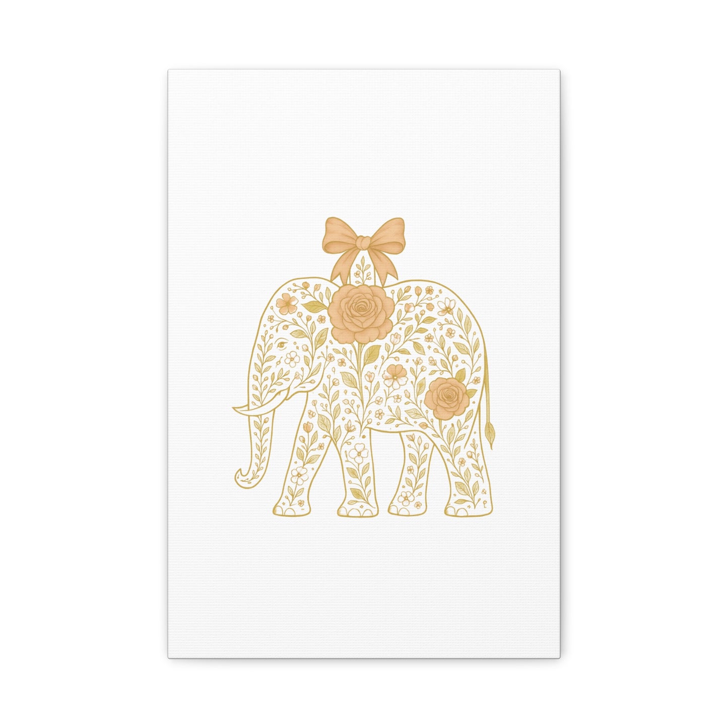 Coquette Elephant Bow Canvas Wall Art