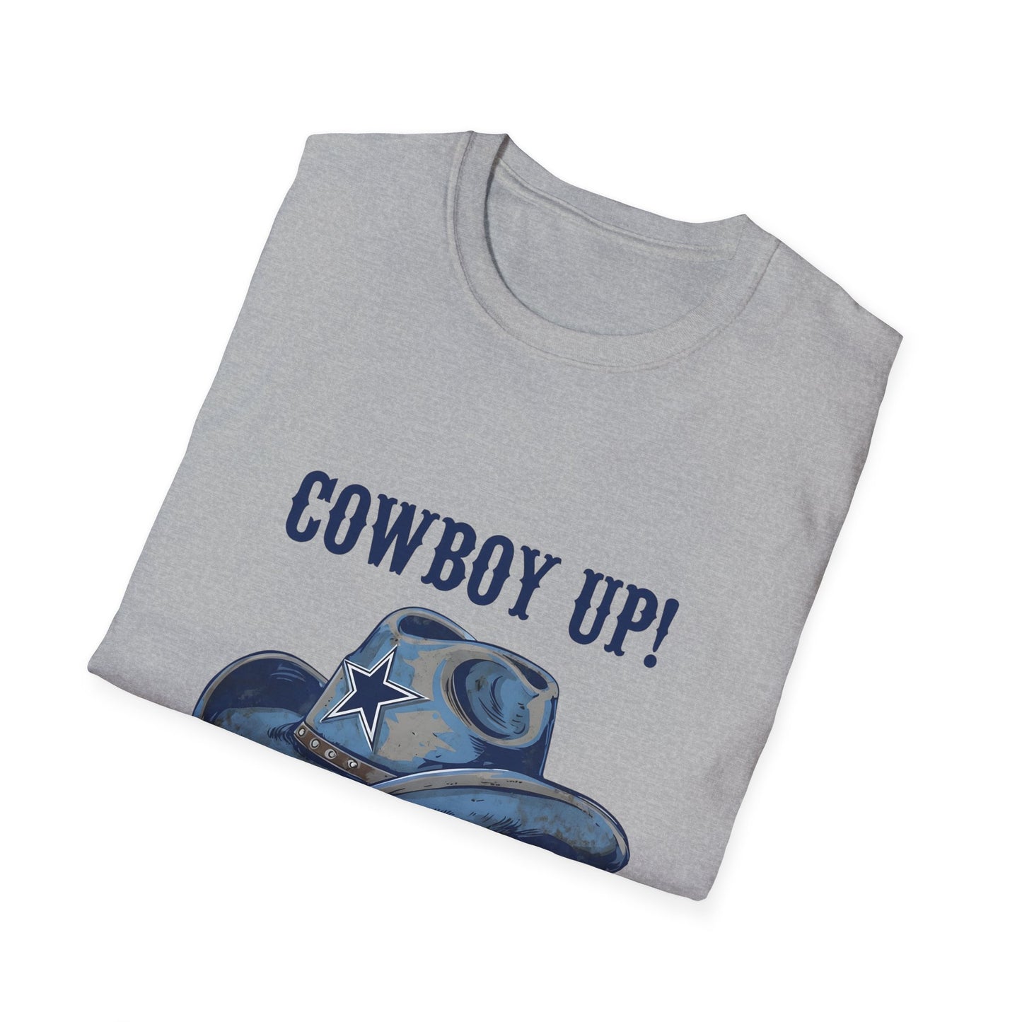 Cowboy Up! Unisex Softstyle T-Shirt - Casual Western Tee for Rodeos, Country Events, Fun Graphic Shirt, Everyday Wear