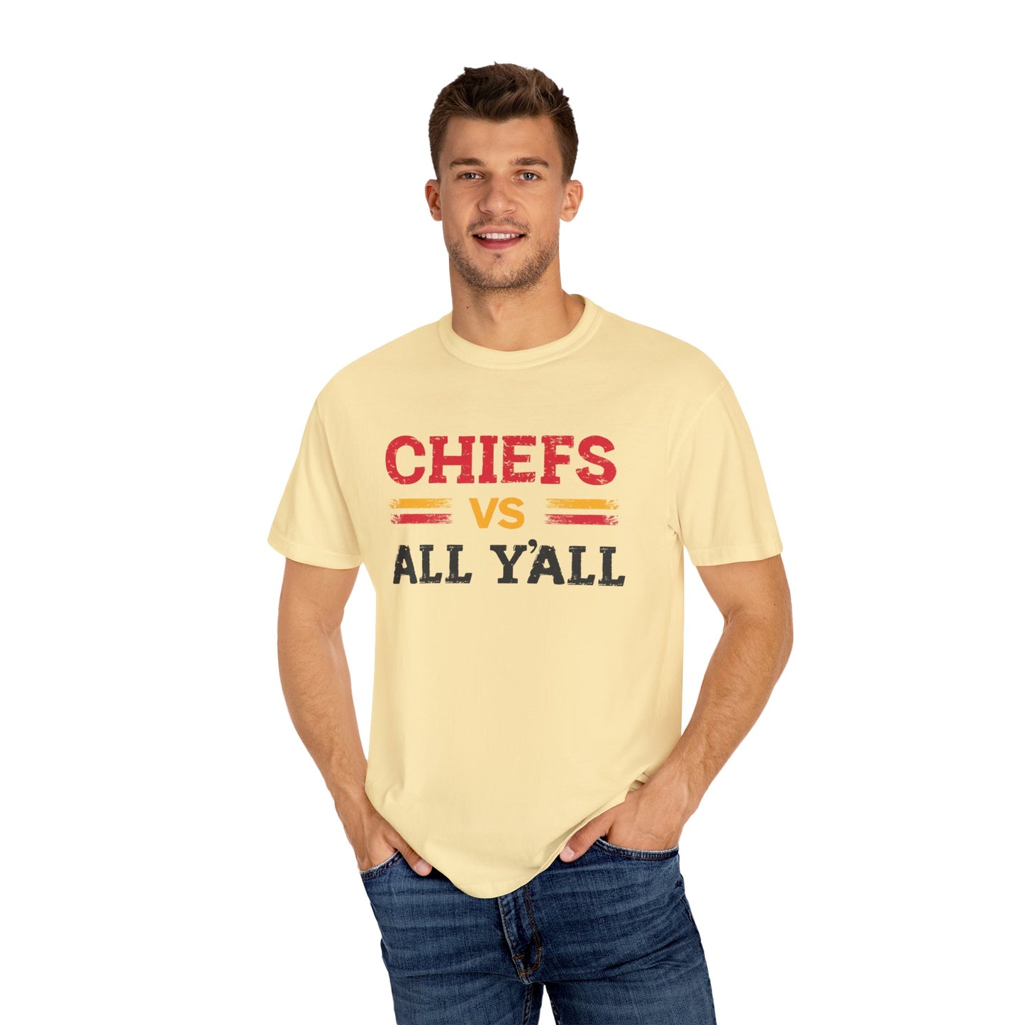 Game Day Humor T-Shirt, Chiefs vs All Y’all Tee, Sports Fan Gift, Unisex Shirt, Tailgate Party Apparel, Football Celebration Shirt