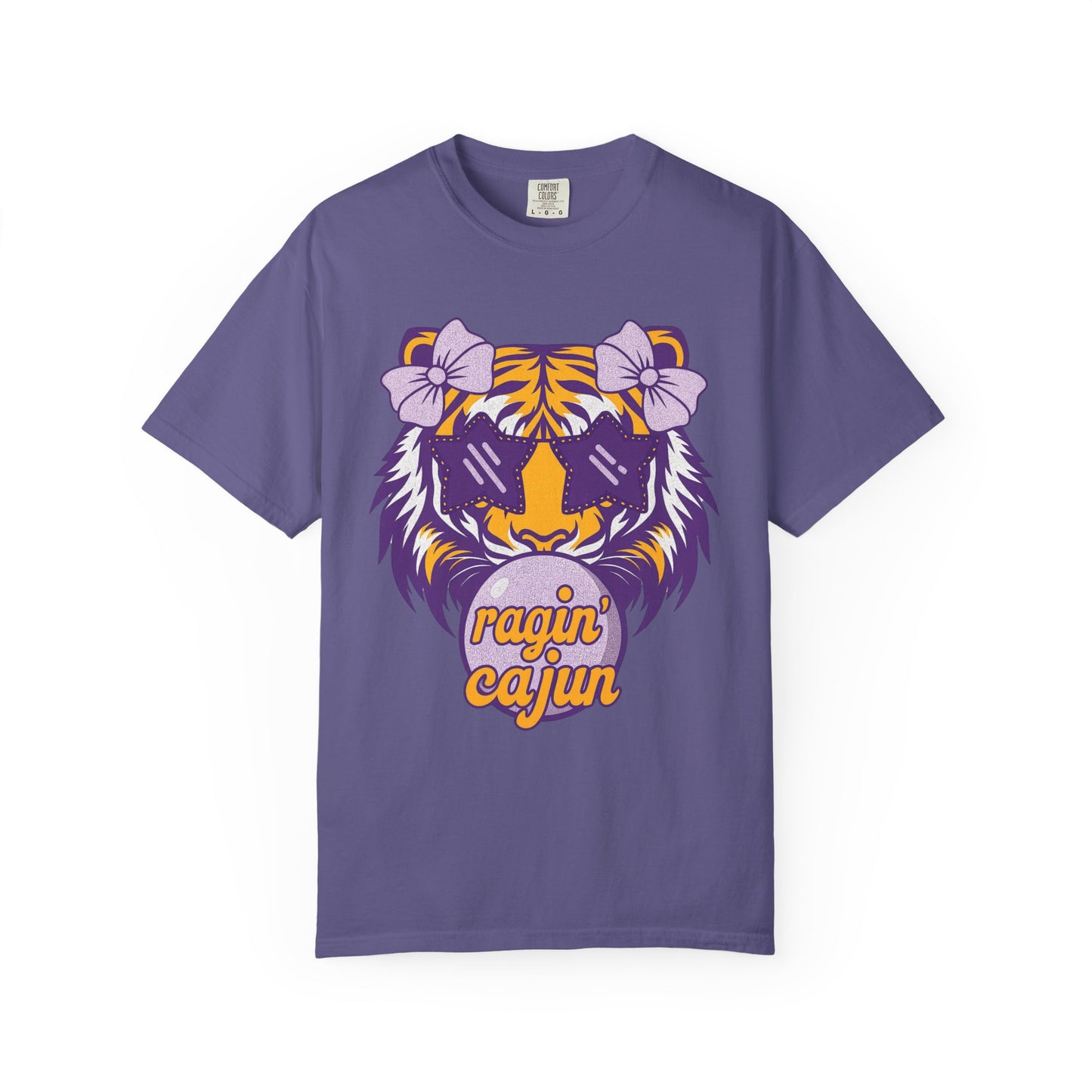 Ragin Cajun Bow Bubble Tiger T-Shirt - Casual Wear and Gift for Animal Lovers