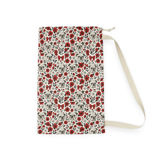 Cute Floral Dog Laundry Bag, Pet Lover Gift, Home Organization, Charms, Stylish Storage, Dog Mom Gift, Red Poppy Design