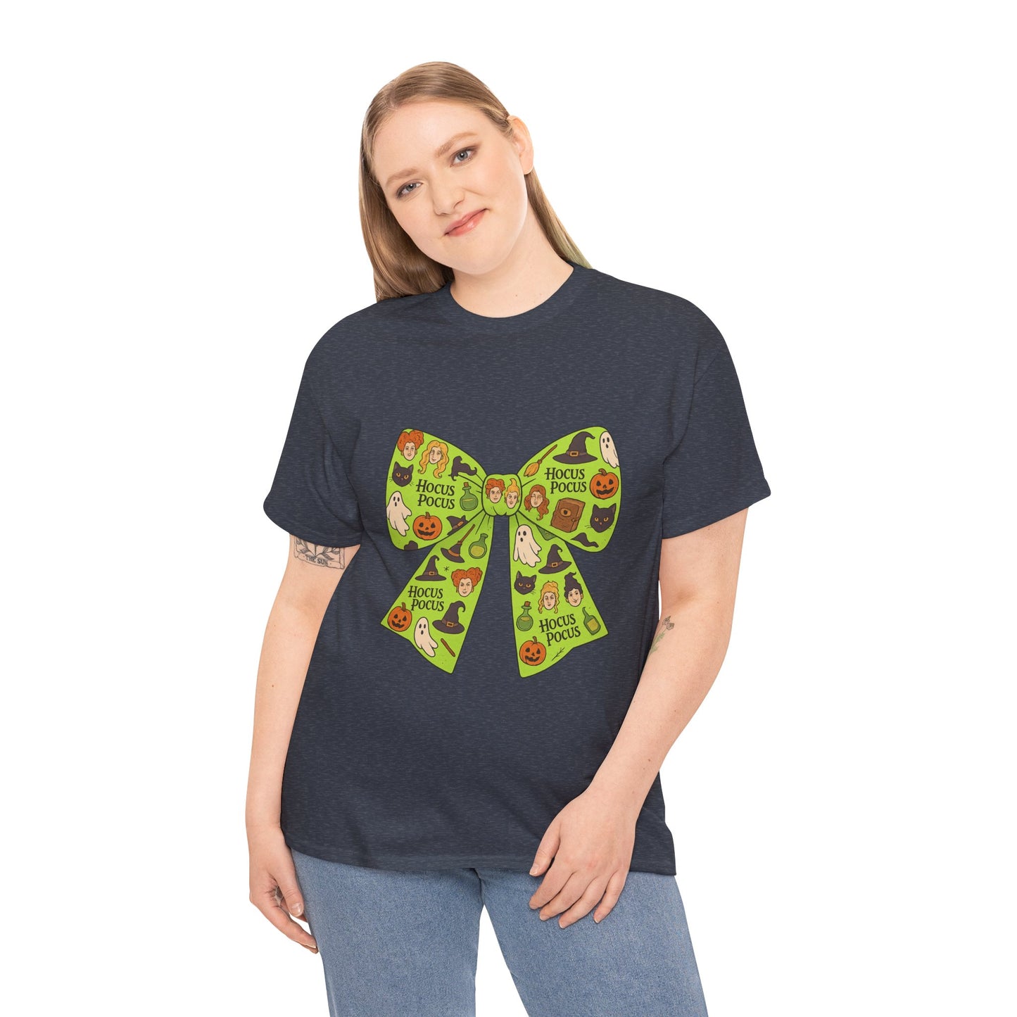 Halloween Graphic Tee, Spooky Season Unisex Shirt, Hocus Pocus Bow Tee, Autumn Style Shirt, Trick or Treat Apparel