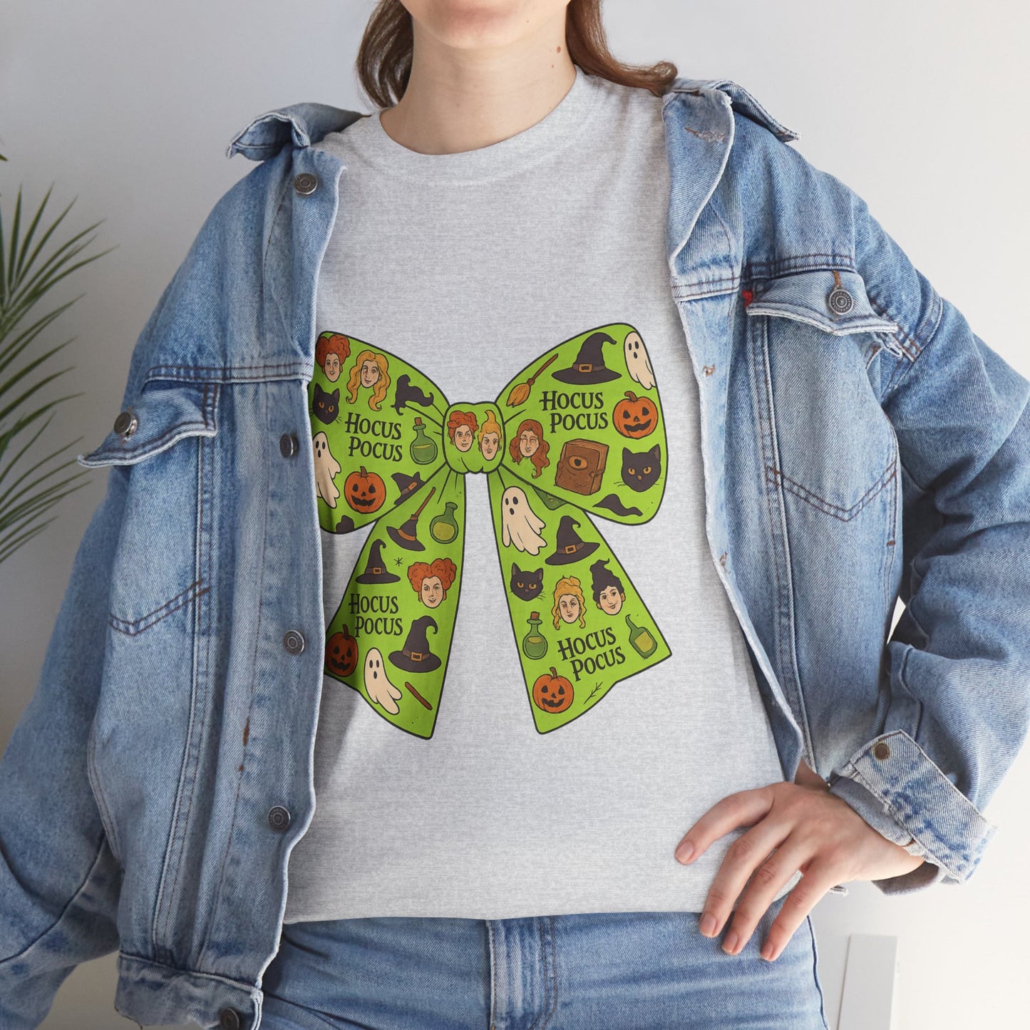 Halloween Graphic Tee, Spooky Season Unisex Shirt, Hocus Pocus Bow Tee, Autumn Style Shirt, Trick or Treat Apparel