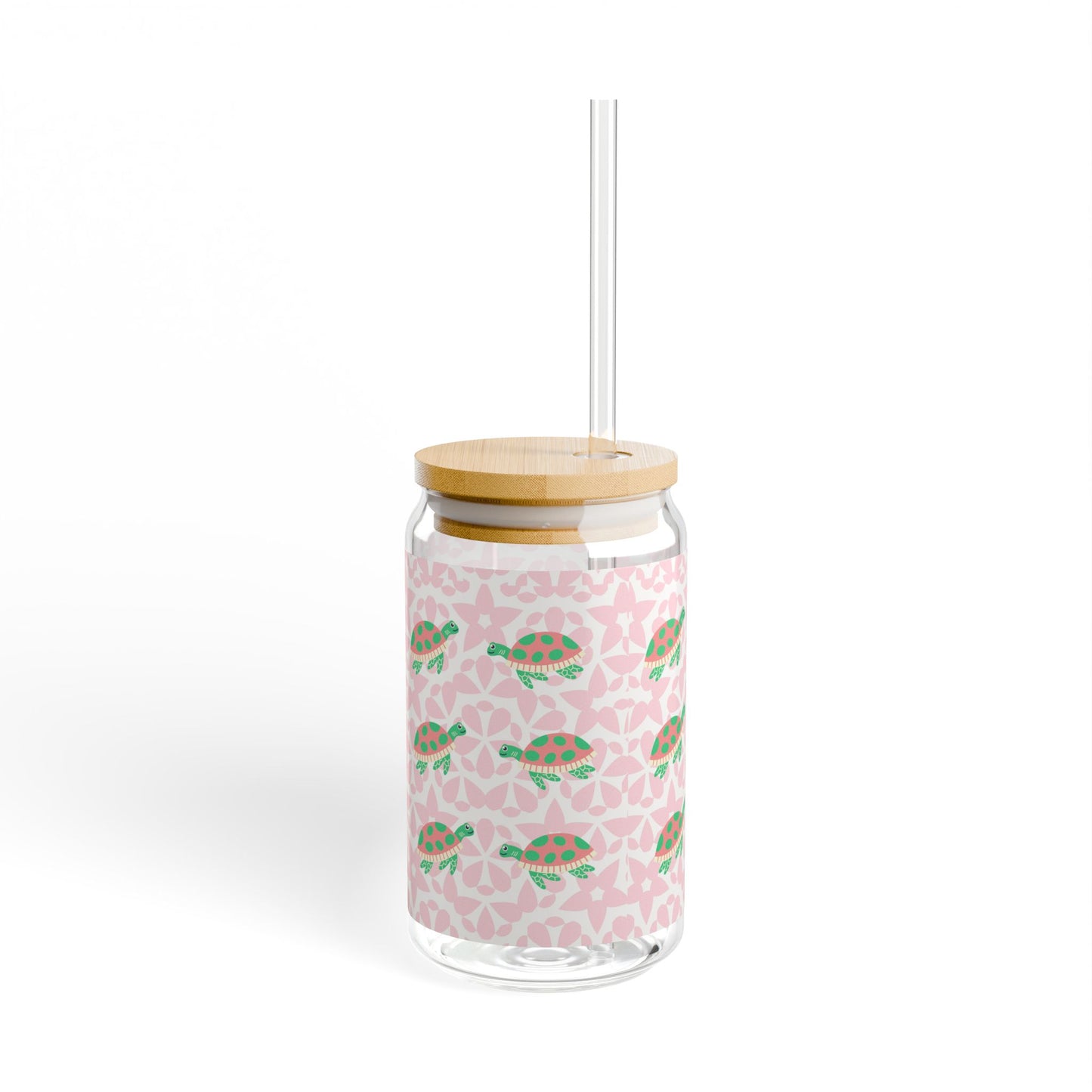 Delta Zeta Charming 16oz Sipper Glass with Eco-Friendly Bamboo Lid, Perfect for Smoothies, Juices, Parties, Summer Gatherings, Gifts