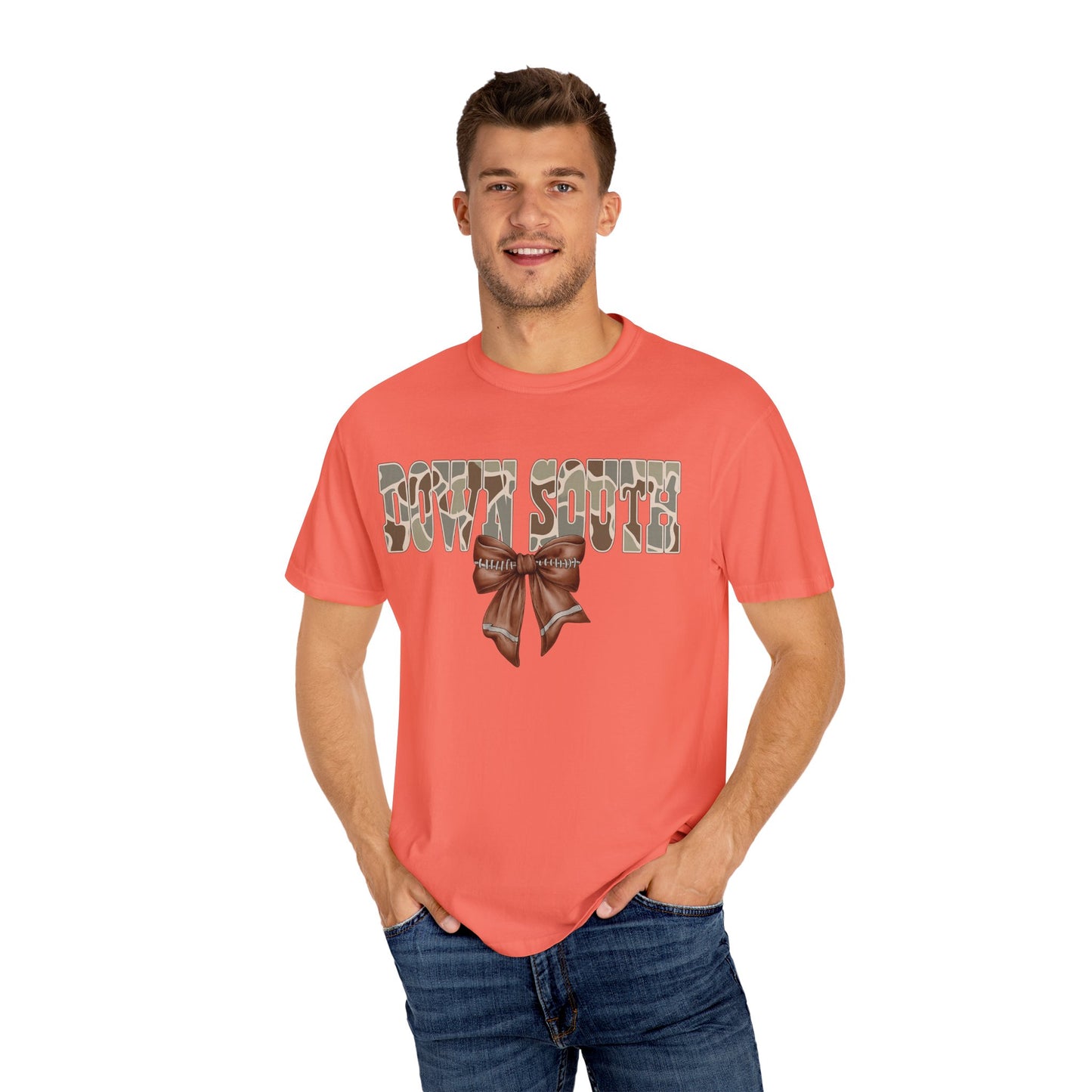 Camo Bow Graphic Tee - Trendy Apparel for Casual Outings and Birthdays