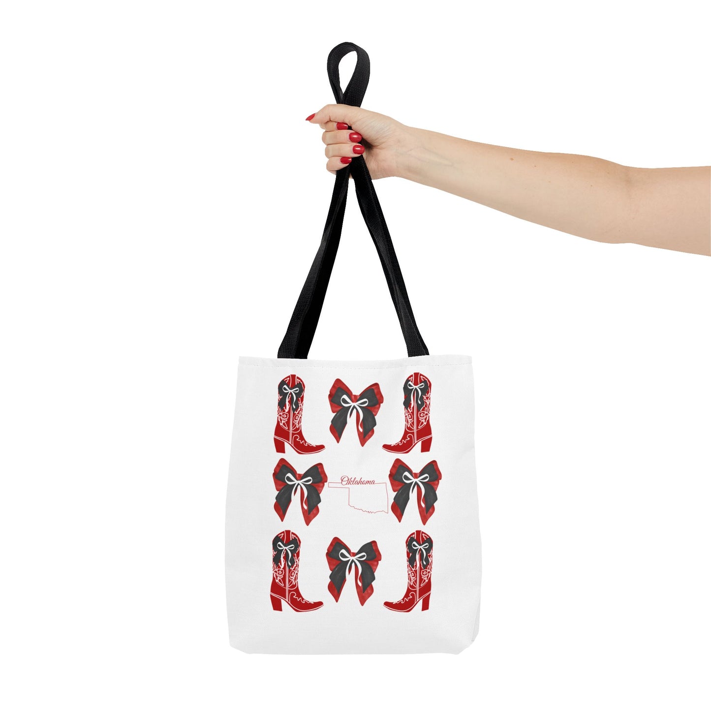 Tote Bag - Oklahoma Game Day Coquette Bow Design Fan Gift