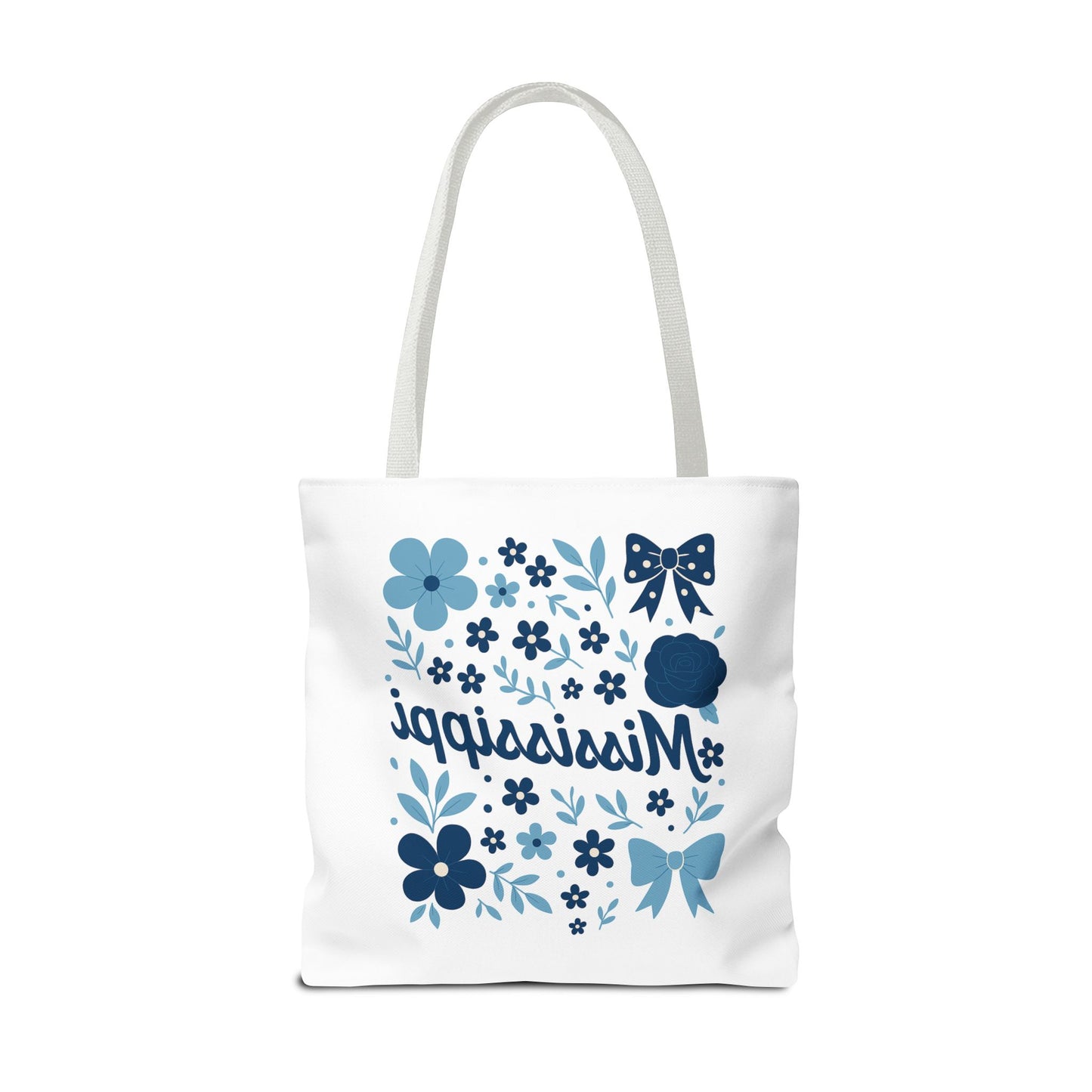 Floral Mississippi Tote Bag | Eco-Friendly Shopping Bag, Beach Tote, Gift for Her, Travel Companion, Custom Flower Design